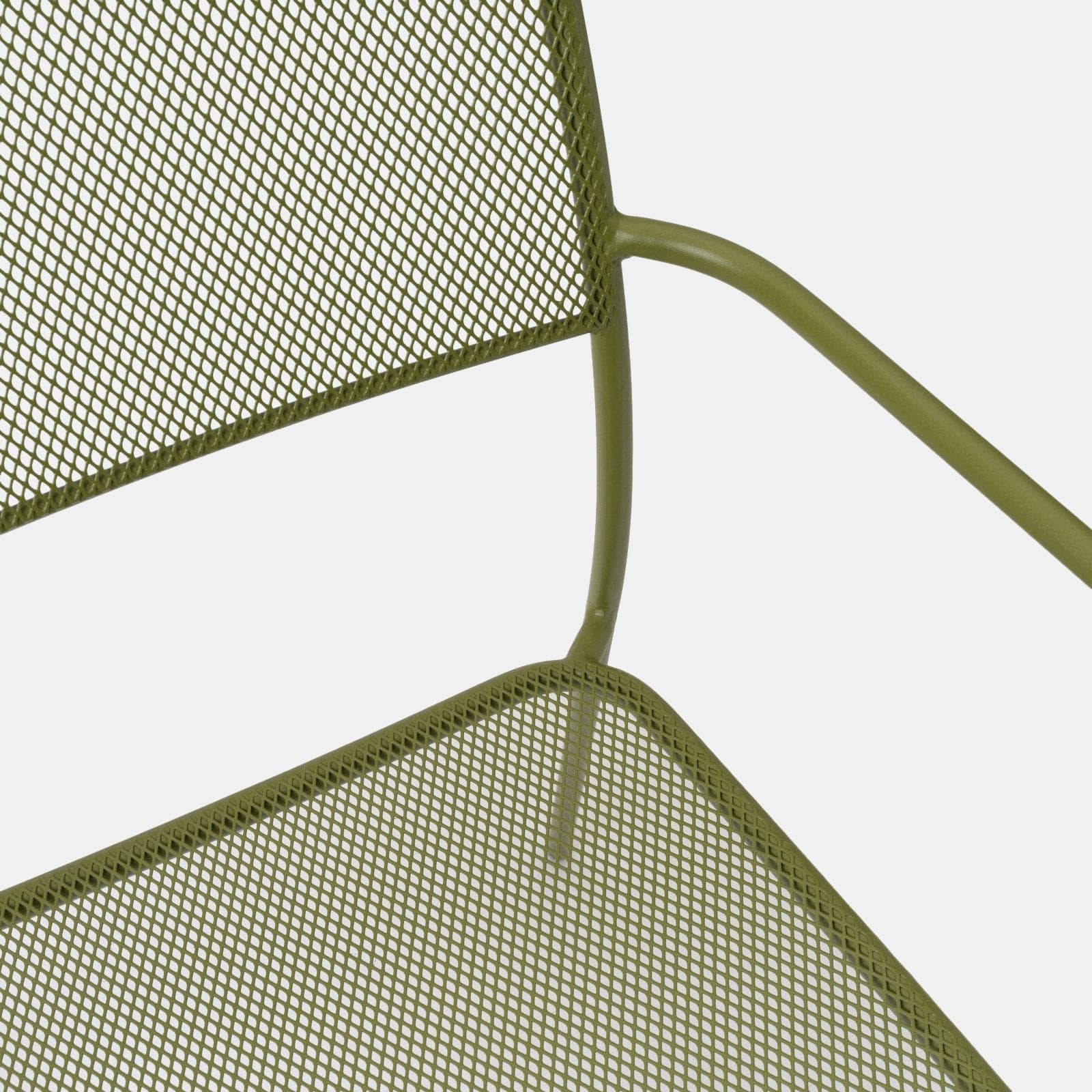 Set pranzo tavolo 70x120 cm e 4 sedie con braccioli in acciaio verde oliva - Faber