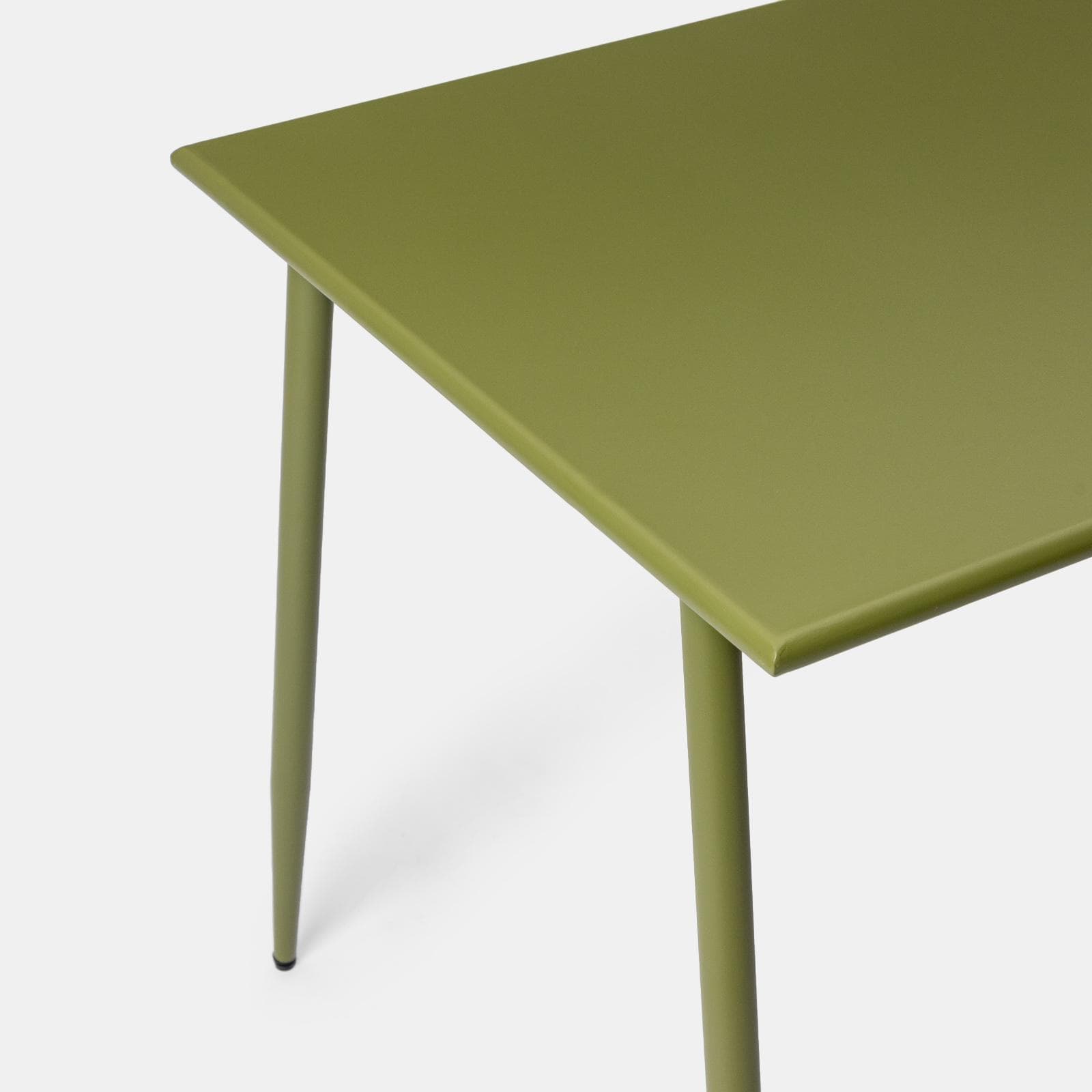 Set pranzo tavolo 70x120 cm e 4 sedie in acciaio verde oliva - Faber