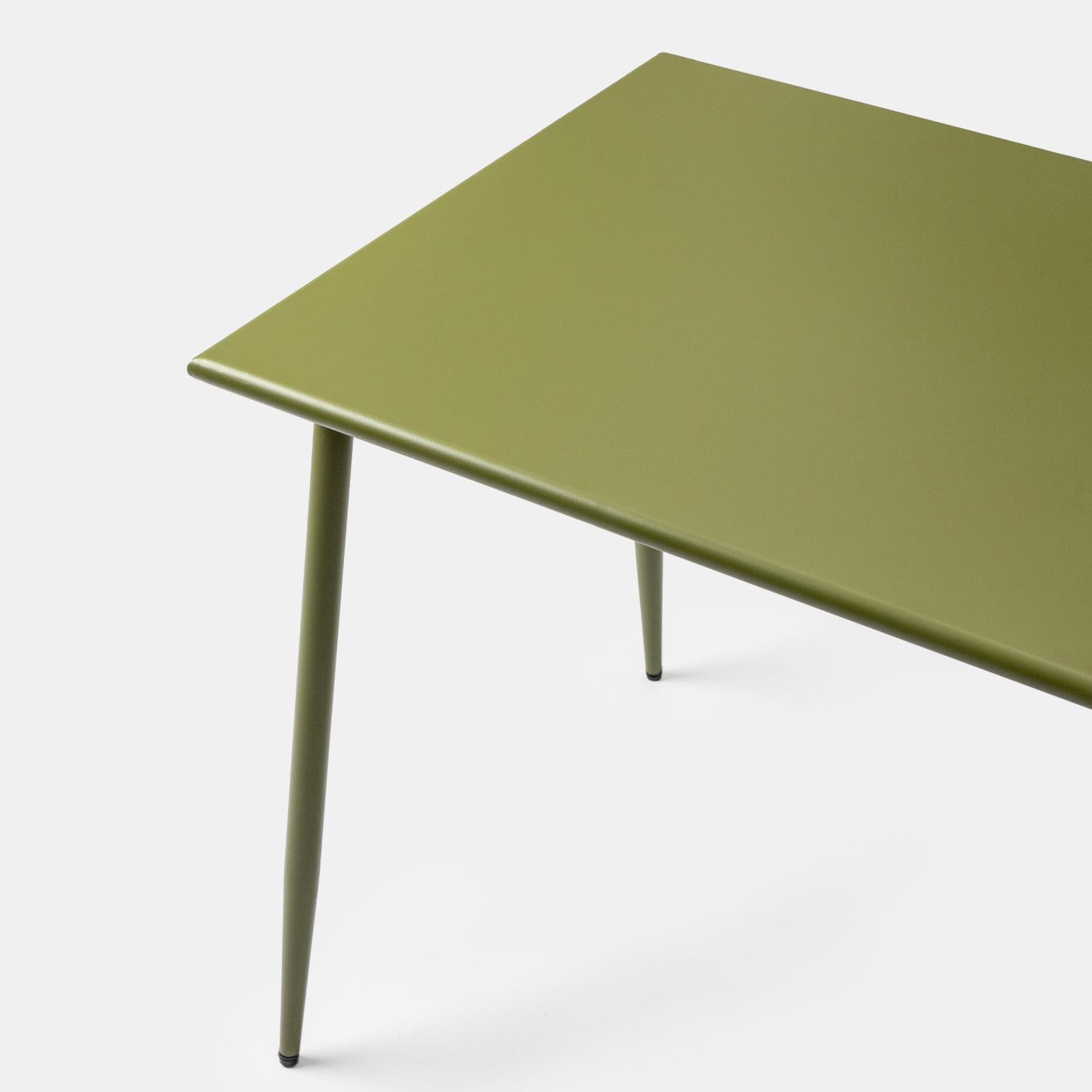 Set pranzo tavolo 70x120 cm e 4 sedie in acciaio verde oliva - Faber