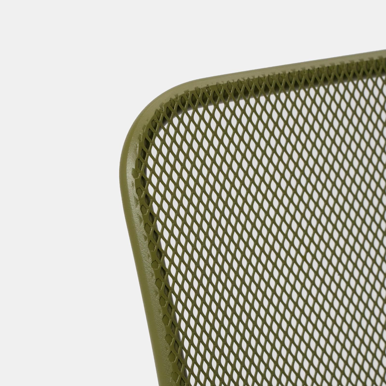 Set pranzo tavolo 70x120 cm e 4 sedie in acciaio verde oliva - Faber