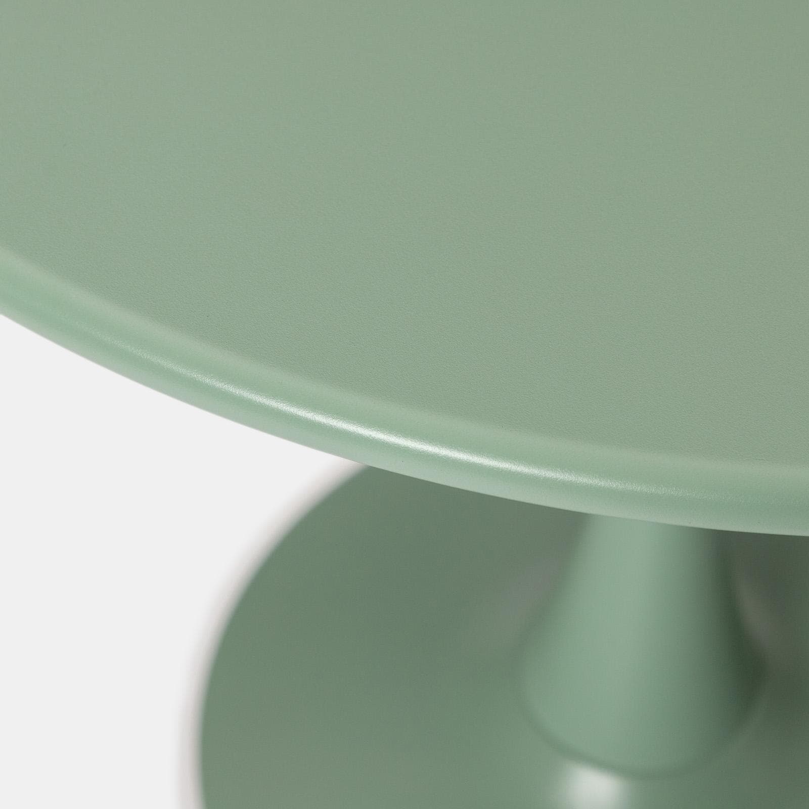 Set pranzo con tavolo rotondo 80 cm e 4 sedie impilabili in polipropilene verde giada - Tulipano