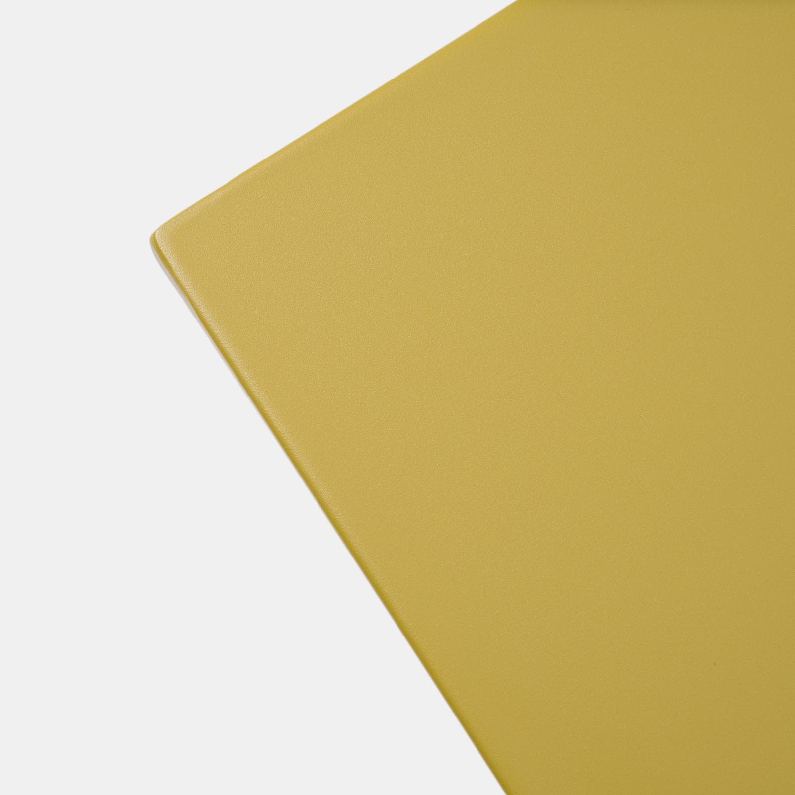 Set pranzo con tavolo 80x80 cm e 4 sedie con braccioli in acciaio senape - Faber
