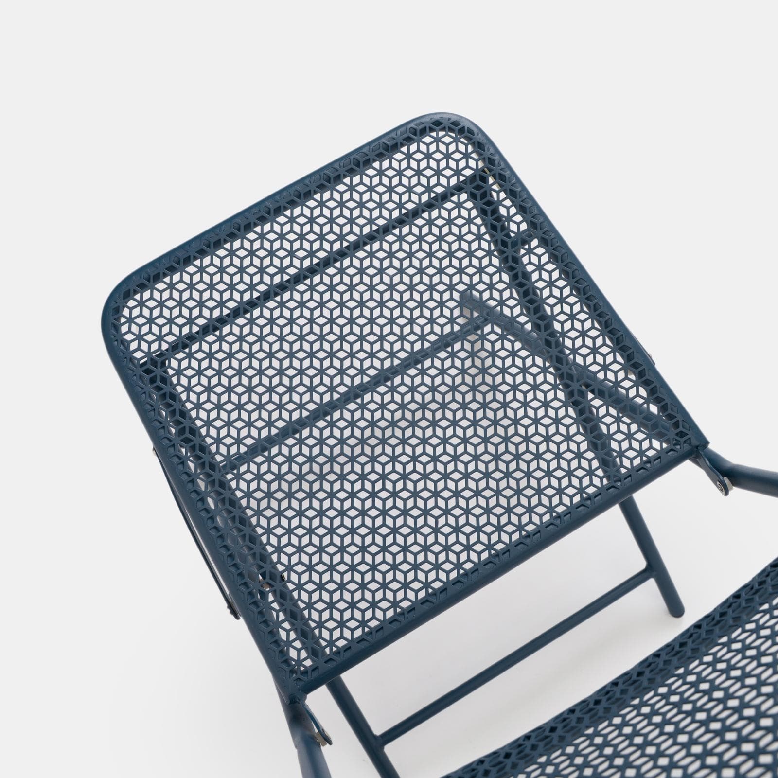Set pranzo con tavolo 80x80 cm e 4 sedie pieghevoli in acciaio blu oceano - Faber