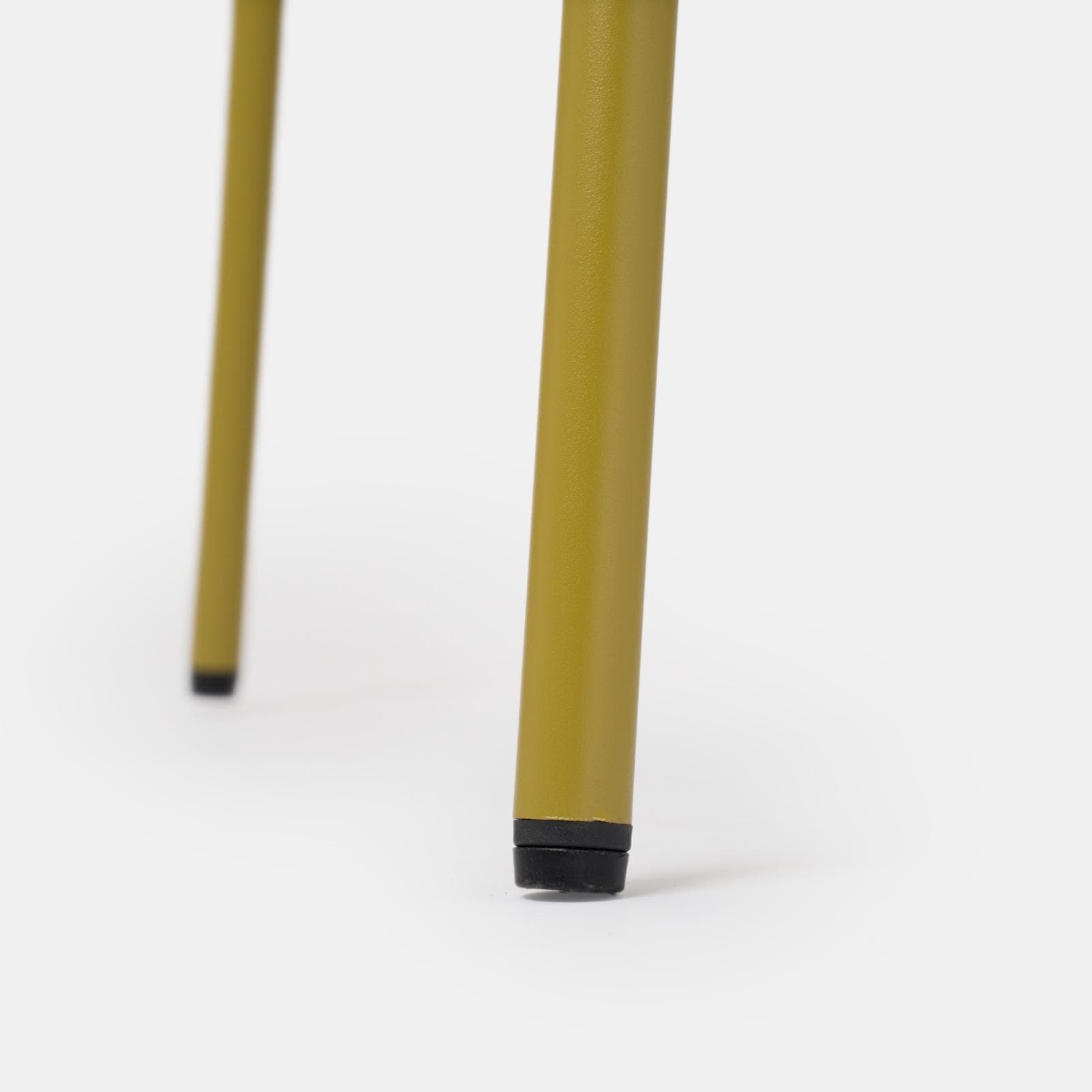 Set pranzo con tavolo 80x80 cm e 4 sedie pieghevoli in acciaio senape - Faber