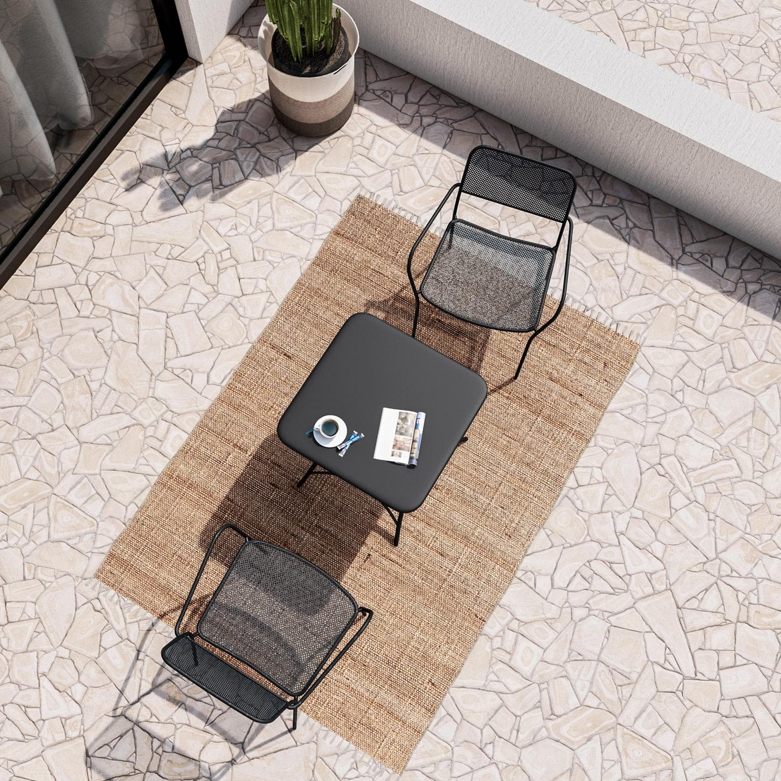 Set bistrot tavolo pieghevole 60x60 cm e 2 sedie con braccioli in acciaio nero - Faber