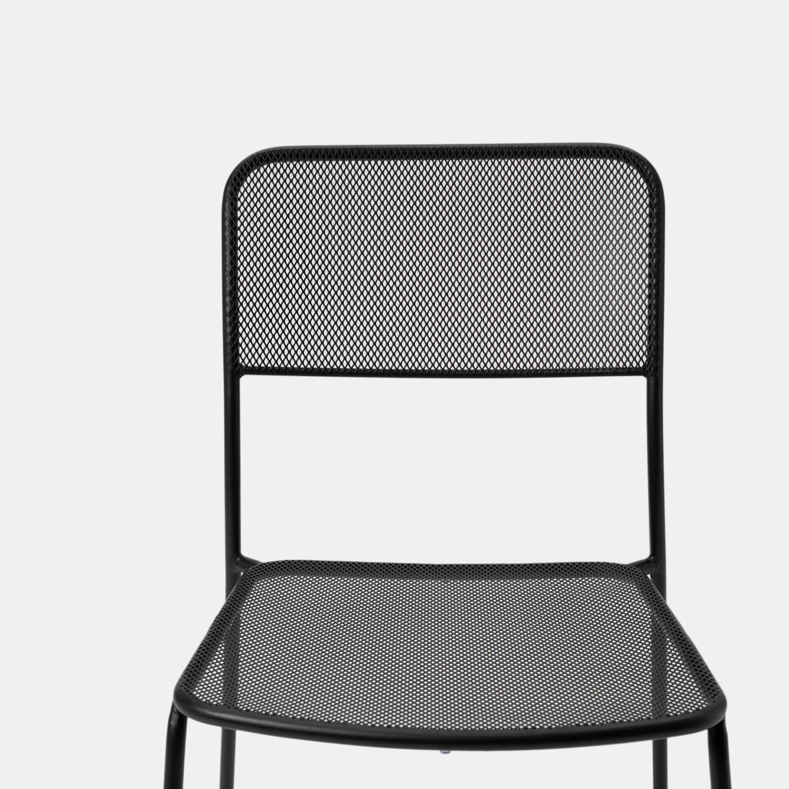 Set bistrot tavolo pieghevole 60x60 cm e 2 sedie in acciaio nero - Faber