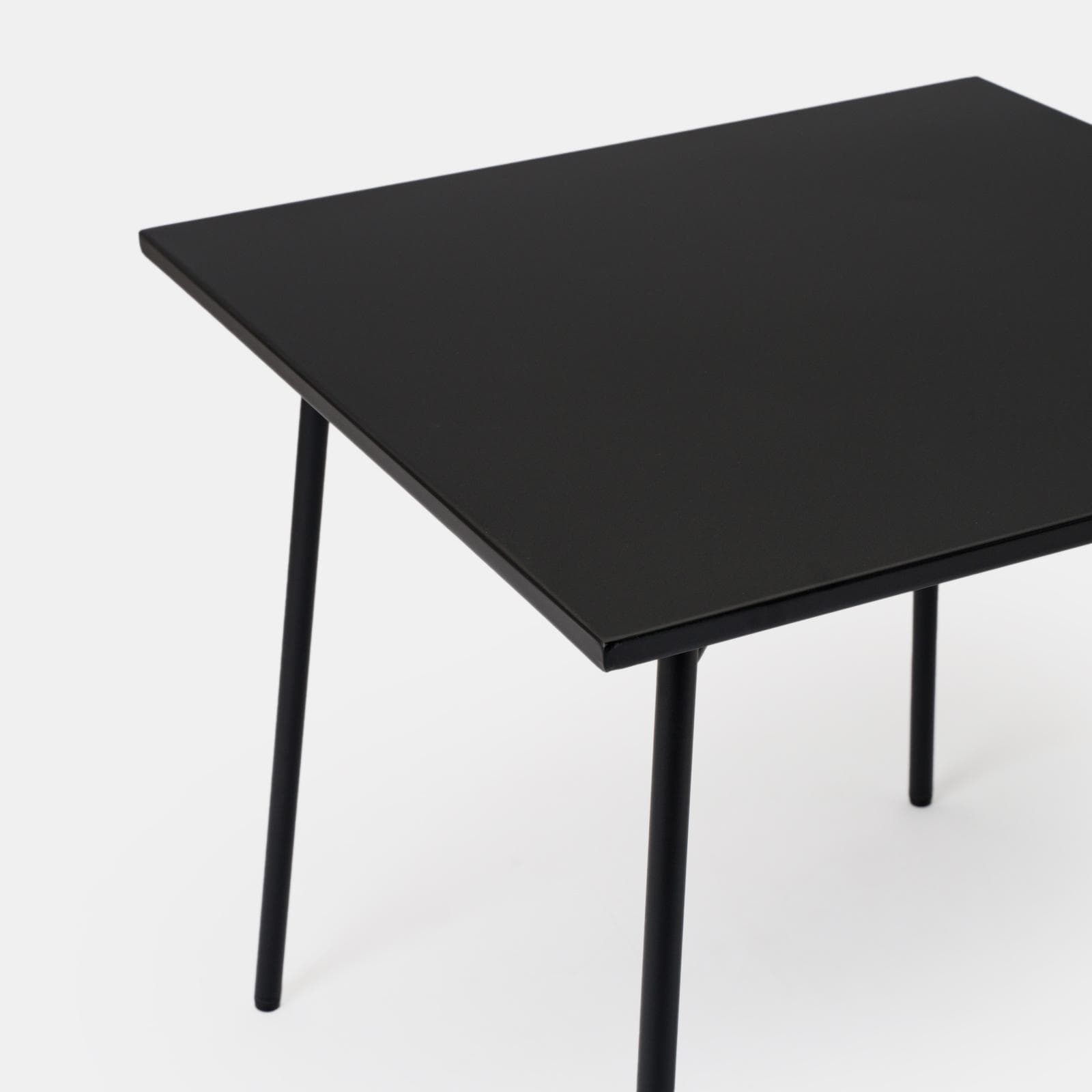 Set pranzo tavolo 80x80 cm e 4 sedie in acciaio nero - Faber