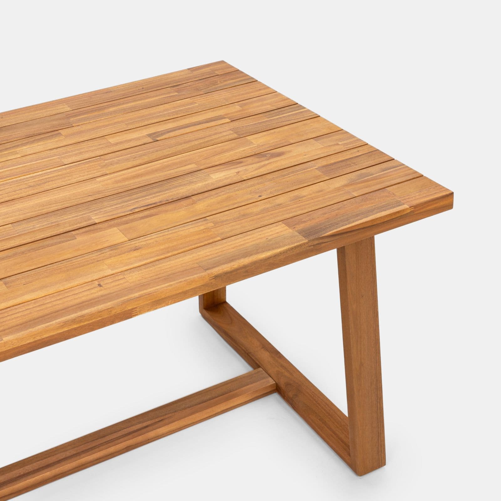 Set pranzo tavolo 180x100 cm con 4 poltrone in legno di acacia e corda - Malika