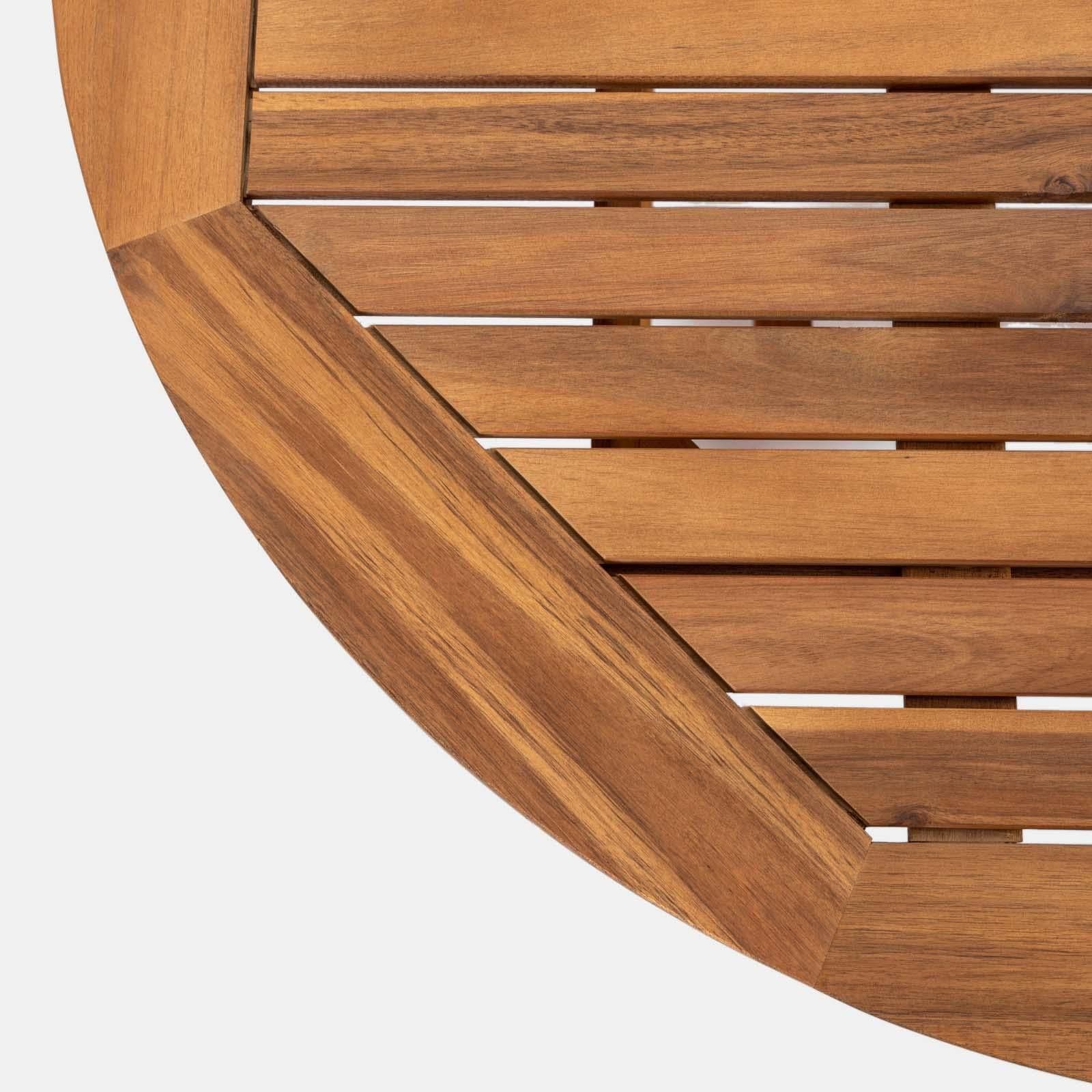 Set pranzo tavolo allungabile 180/240x100 cm e 4 sedie pieghevoli in legno di acacia - Paja