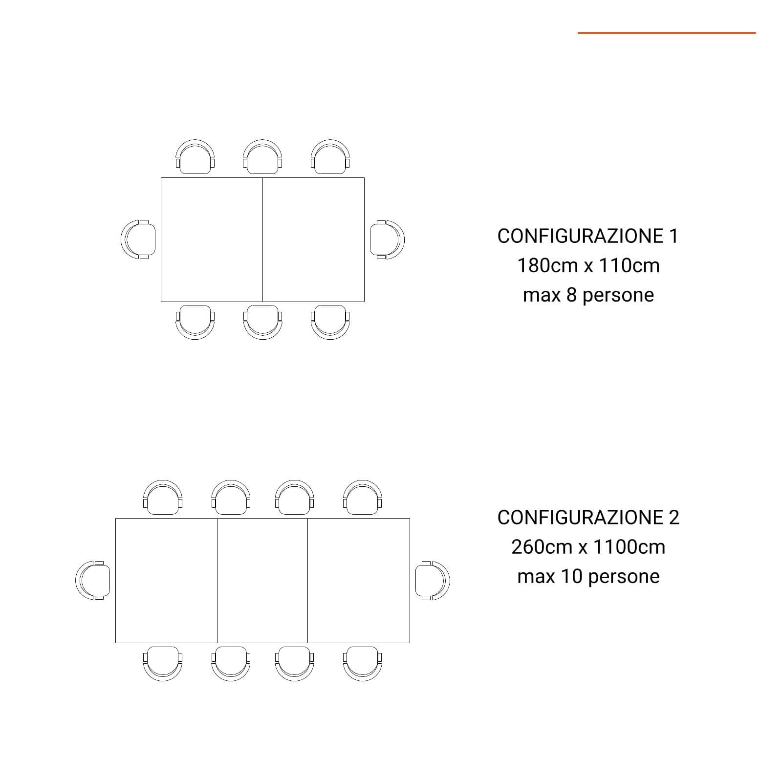 Set pranzo con tavolo allungabile 180/260x110 cm e 4 sedie con braccioli pieghevoli in legno di acacia - Paja