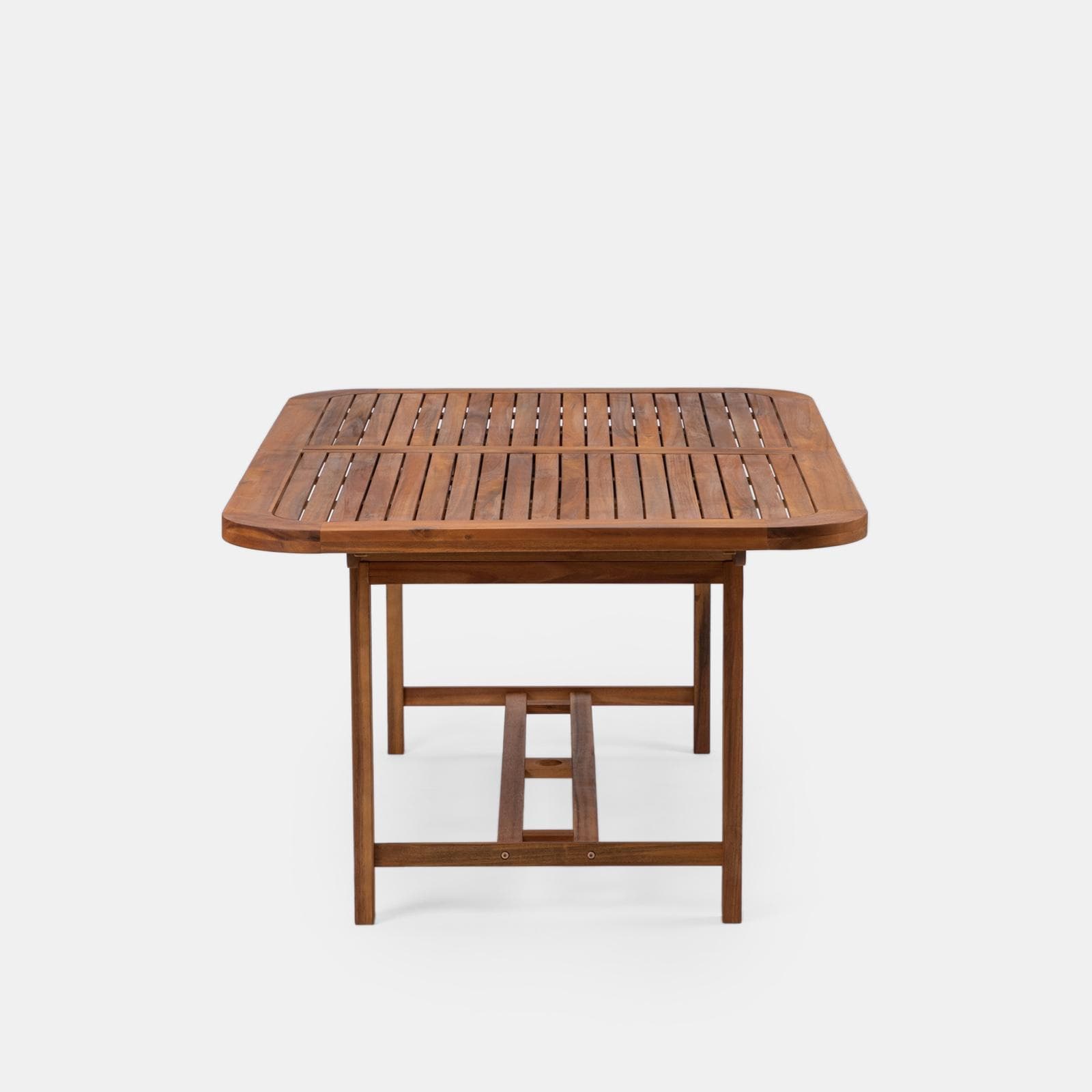 Set pranzo con tavolo allungabile 180/260x110 cm e 4 sedie con braccioli pieghevoli in legno di acacia - Paja