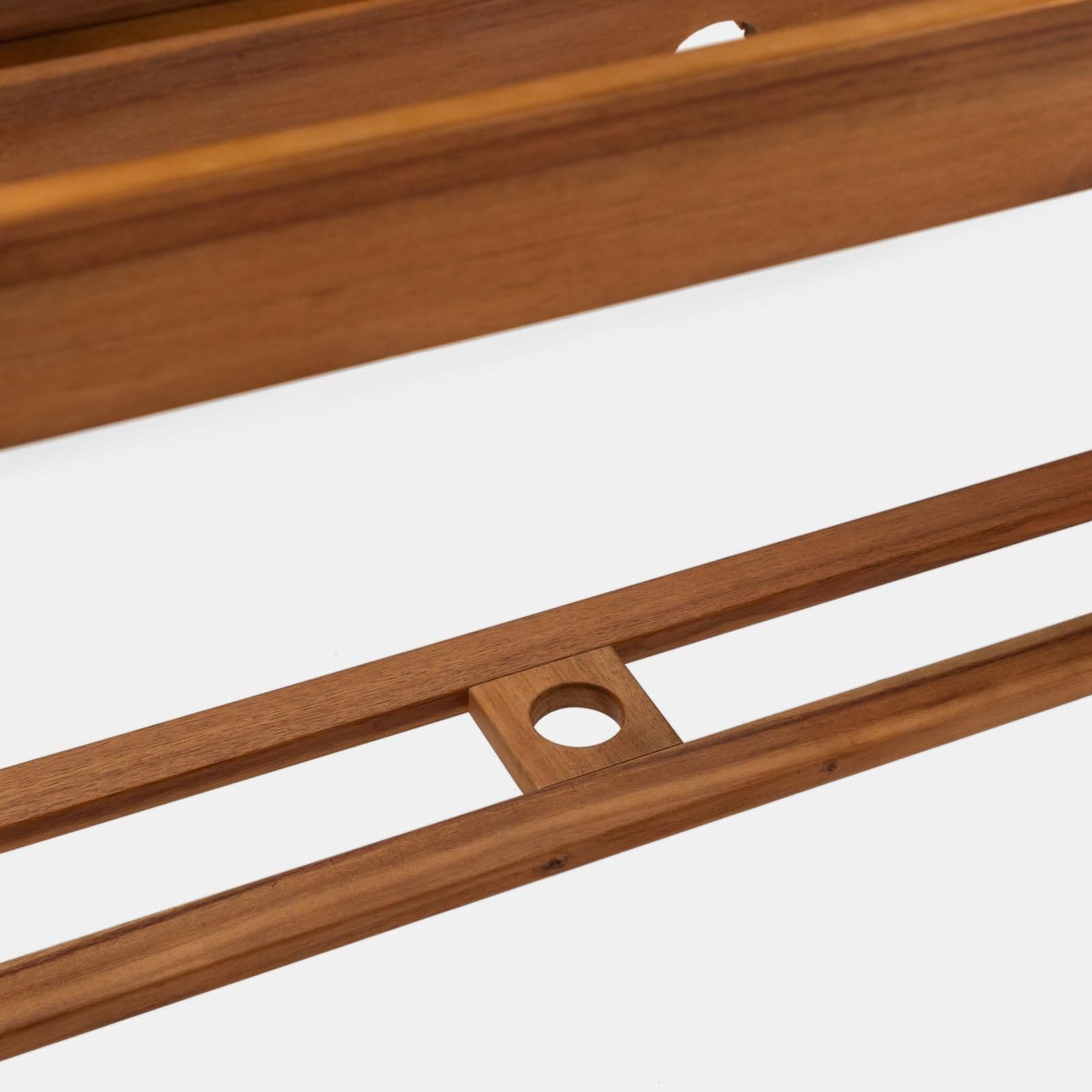 Set pranzo tavolo allungabile 180/260x110 cm con 4 sedie pieghevoli in legno di acacia - Paja