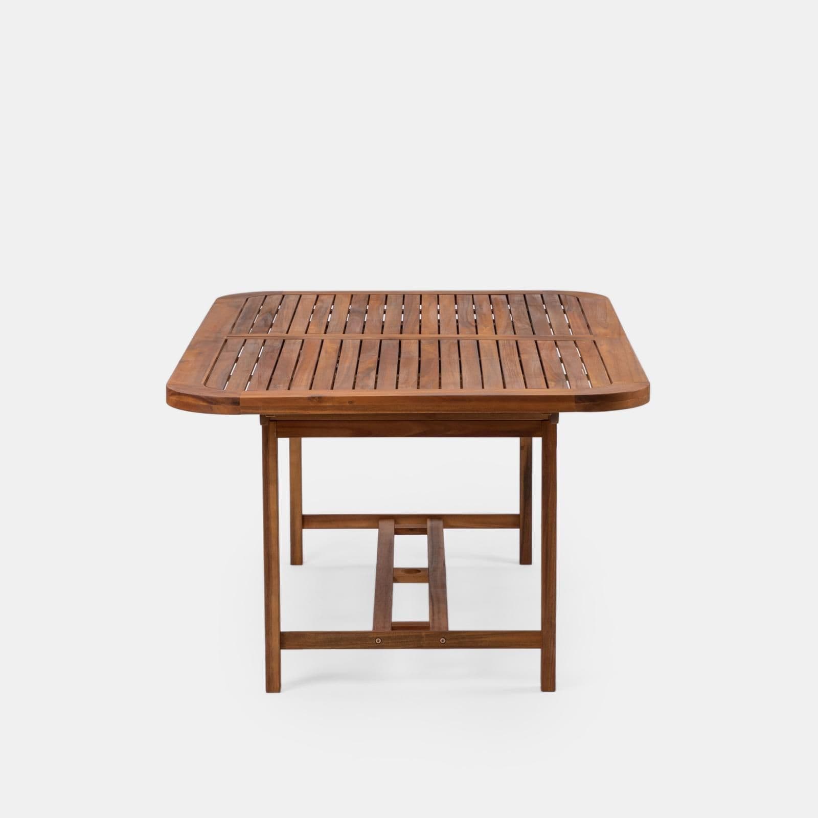 Set pranzo tavolo allungabile 180/260x110 cm con 4 sedie pieghevoli in legno di acacia - Paja