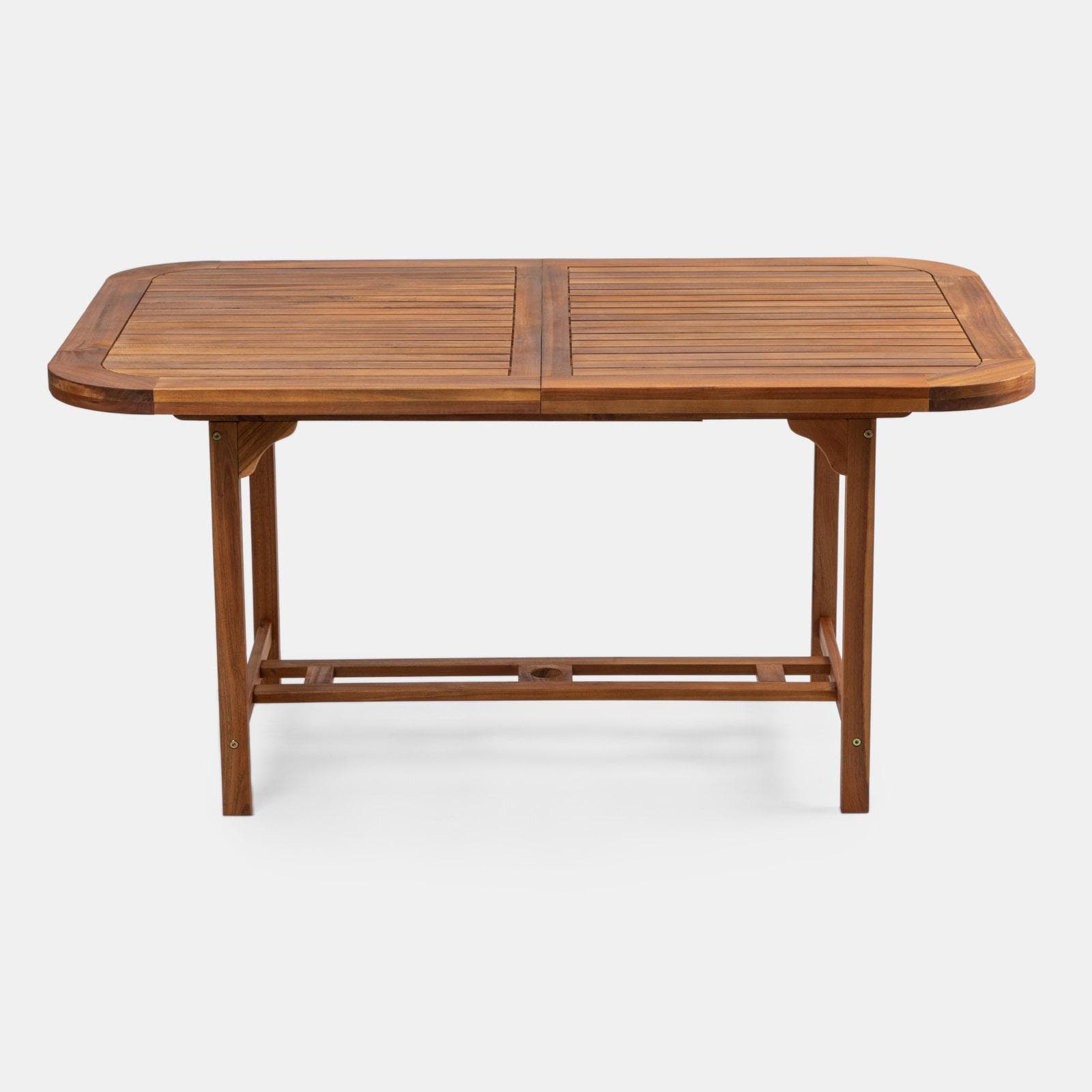 Set pranzo con tavolo allungabile 150/200x100 cm e 4 sedie con braccioli in legno di acacia - Paja