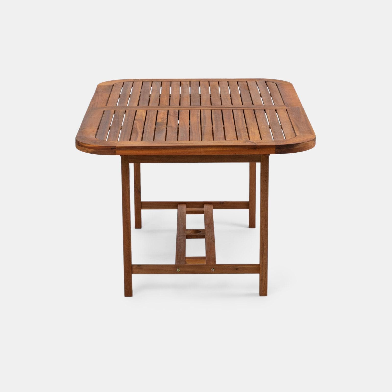 Set pranzo con tavolo allungabile 150/200x100 cm e 4 sedie con braccioli in legno di acacia - Paja