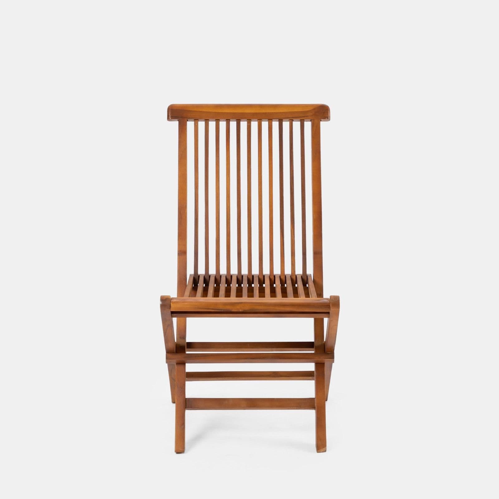 Set pranzo tavolo pieghevole 80x80 cm e 2 sedie in legno teak - Louis