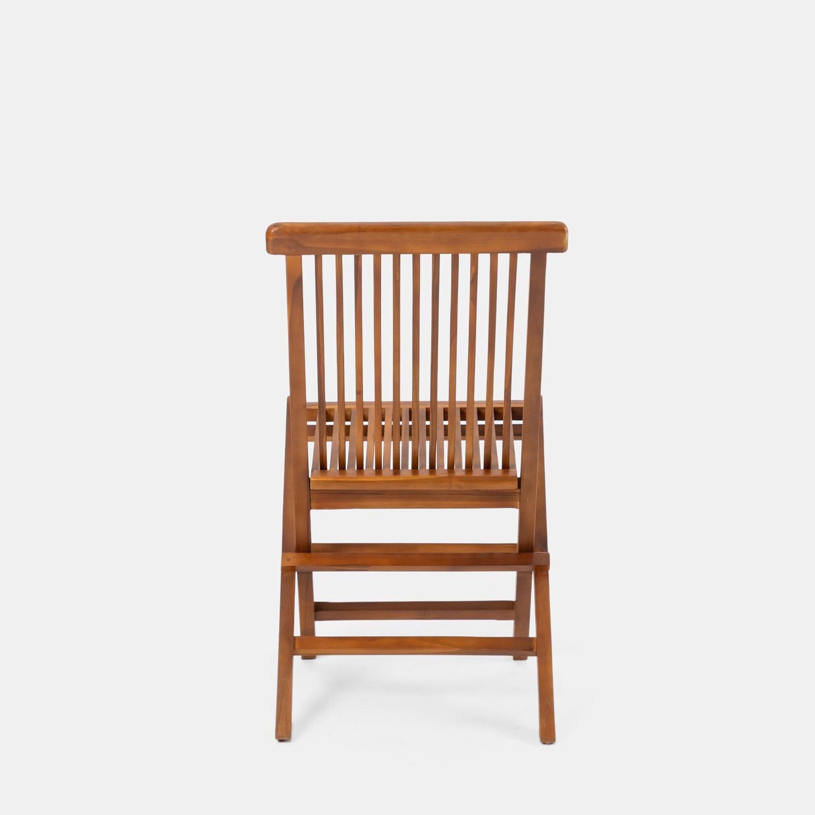 Set pranzo tavolo pieghevole 80x80 cm e 2 sedie in legno teak - Louis