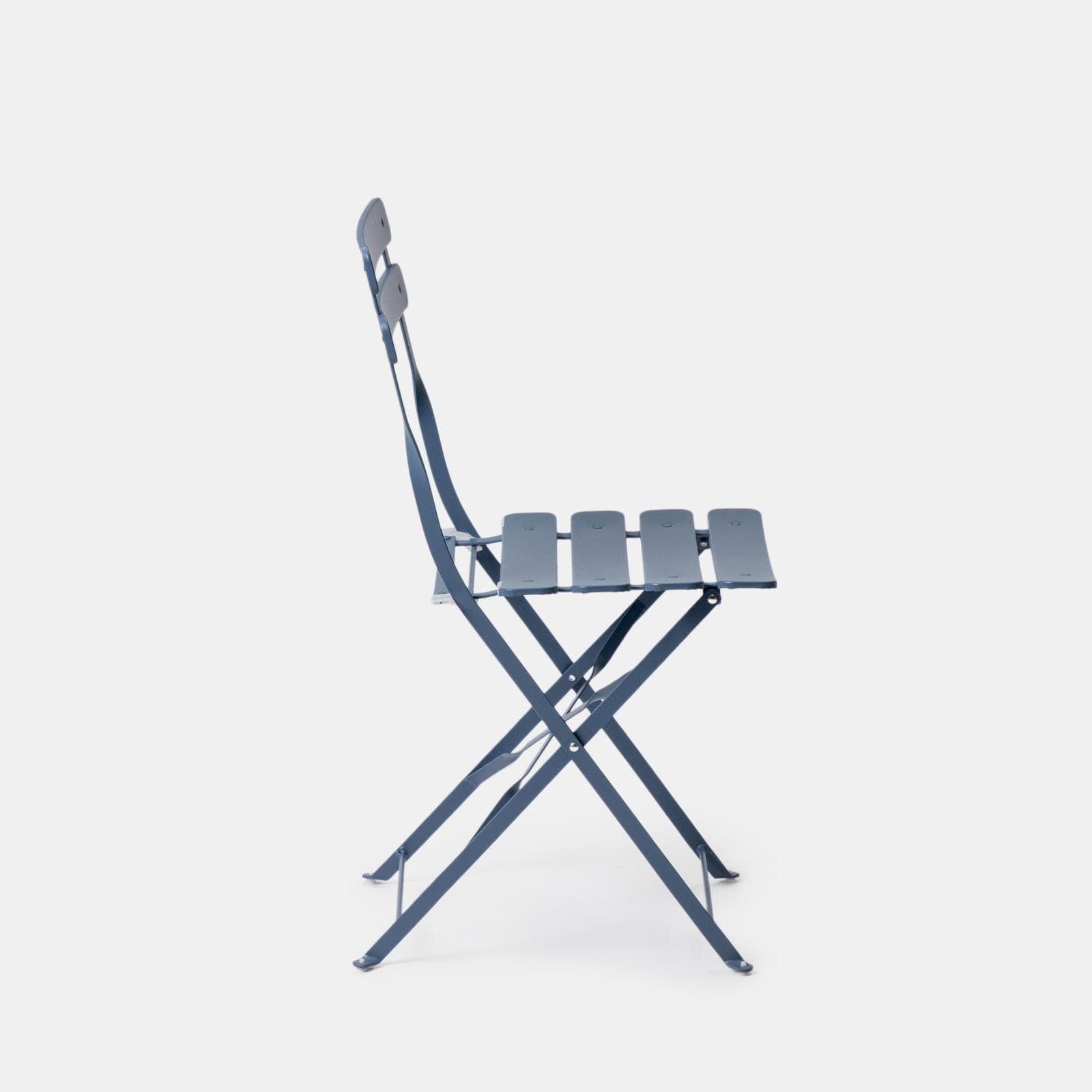 Set pranzo pieghevole tavolo 110x70 cm e 4 sedie in metallo blu ardesia - Atelier