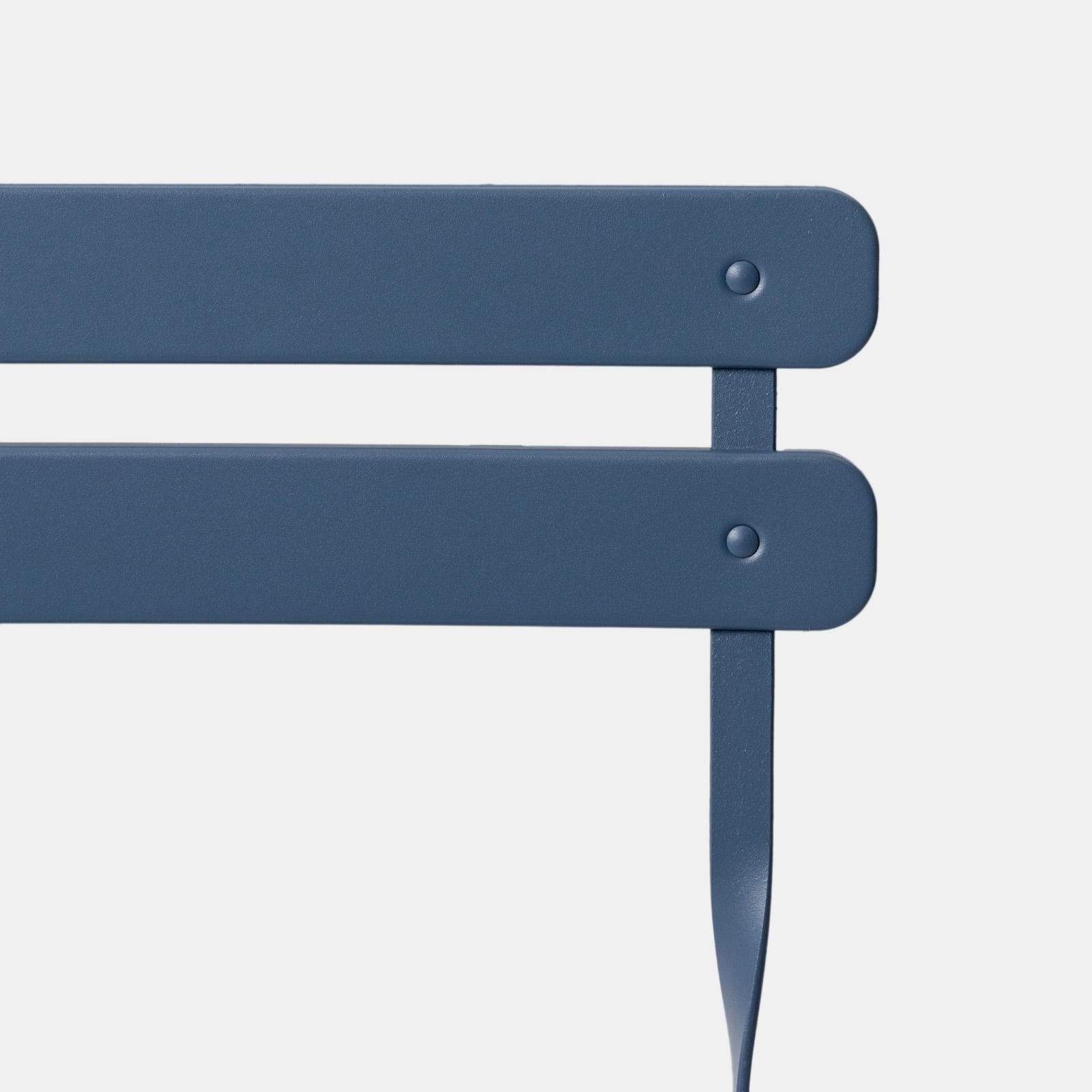Set pranzo pieghevole tavolo 110x70 cm e 4 sedie in metallo blu ardesia - Atelier