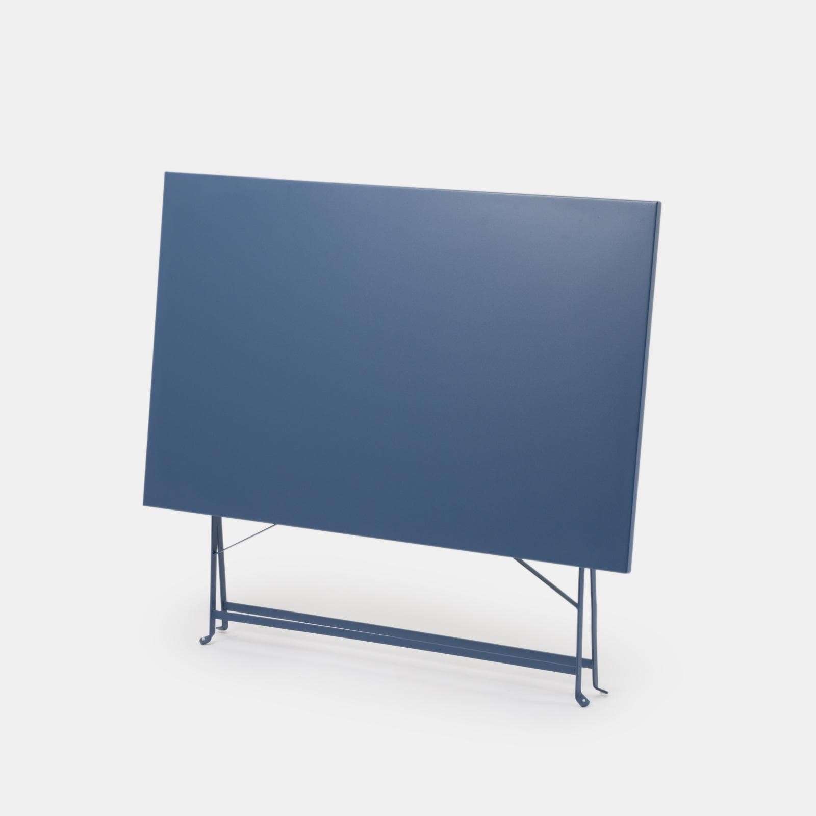 Set pranzo pieghevole tavolo 110x70 cm e 4 sedie in metallo blu ardesia - Atelier