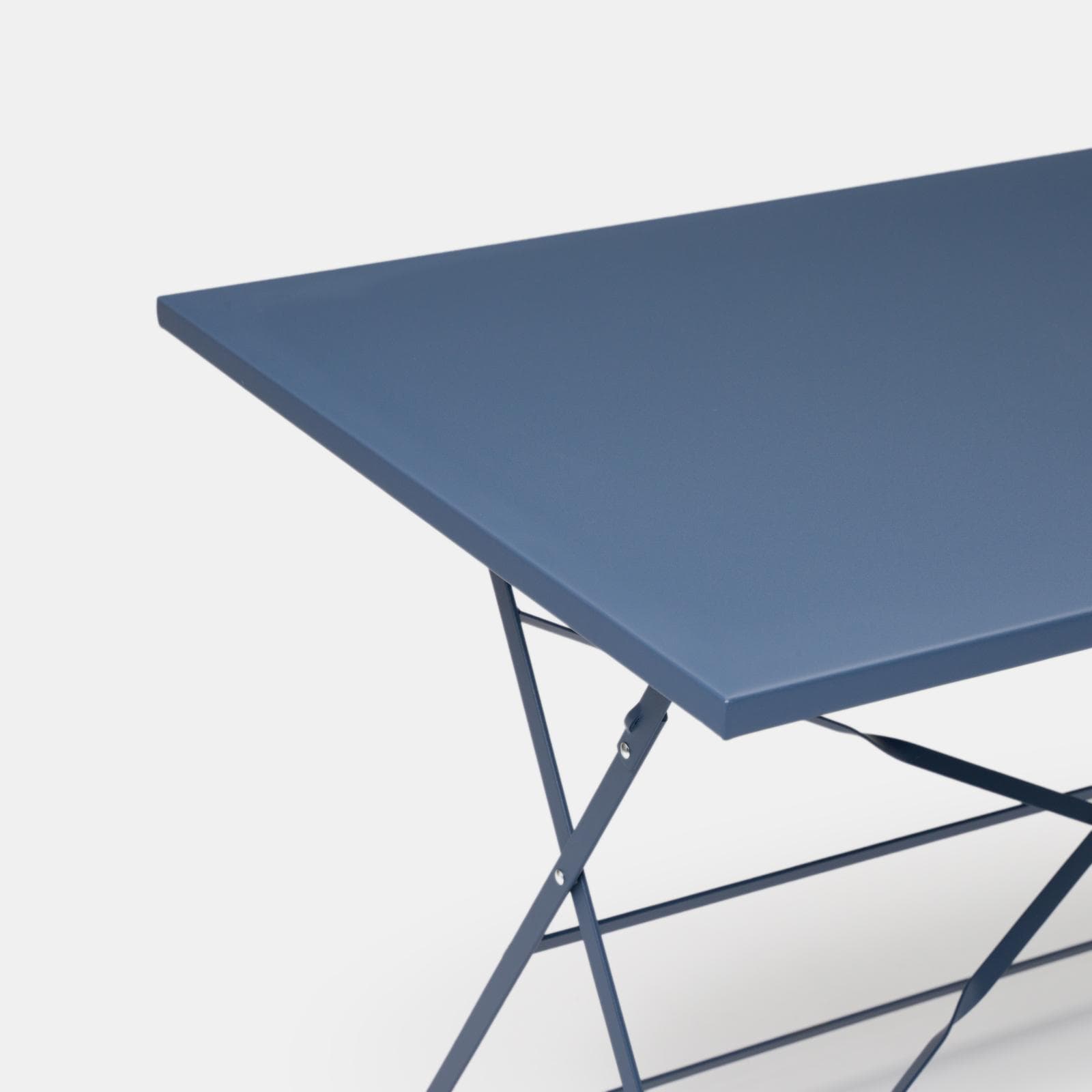 Set pranzo pieghevole tavolo 110x70 cm e 4 sedie in metallo blu ardesia - Atelier