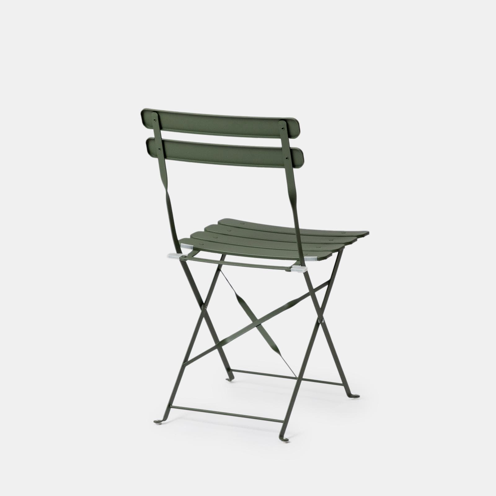 Set pranzo pieghevole tavolo 110x70 cm e 4 sedie in metallo verde salvia - Atelier