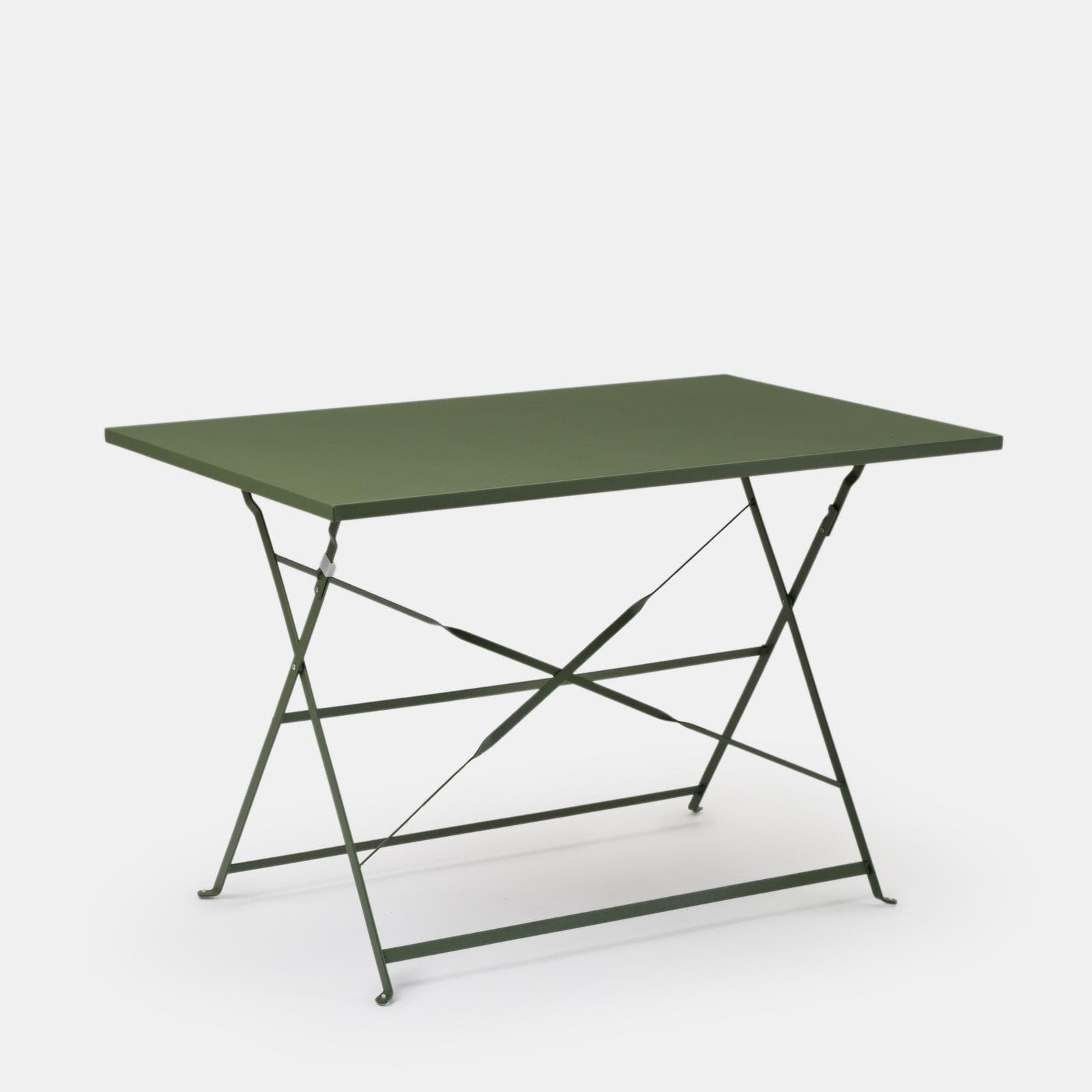 Set pranzo pieghevole tavolo 110x70 cm e 4 sedie in metallo verde salvia - Atelier