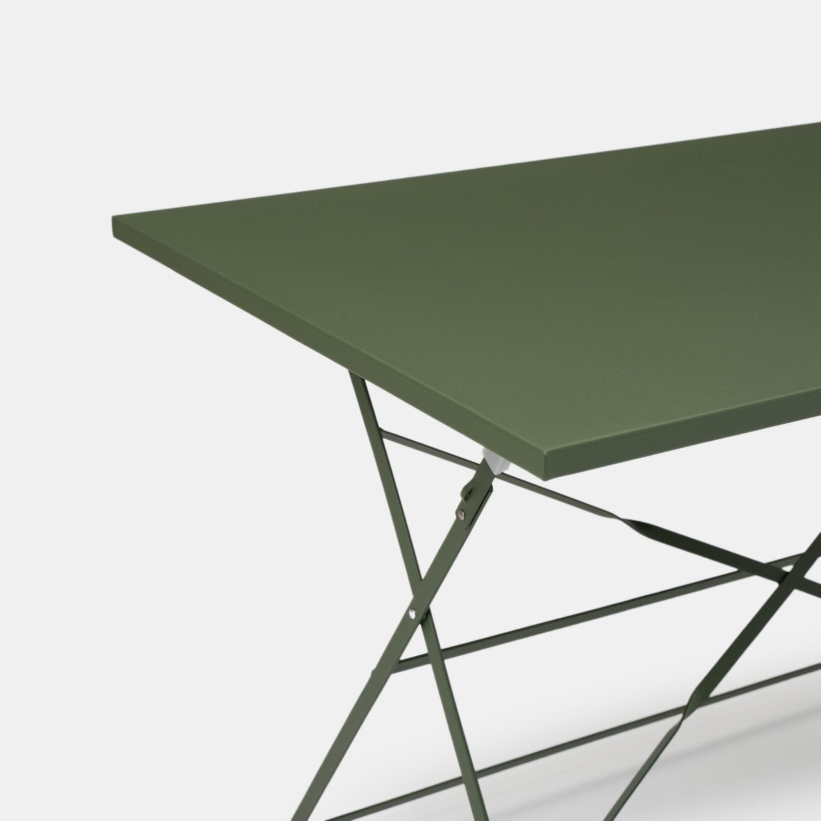 Set pranzo pieghevole tavolo 110x70 cm e 4 sedie in metallo verde salvia - Atelier