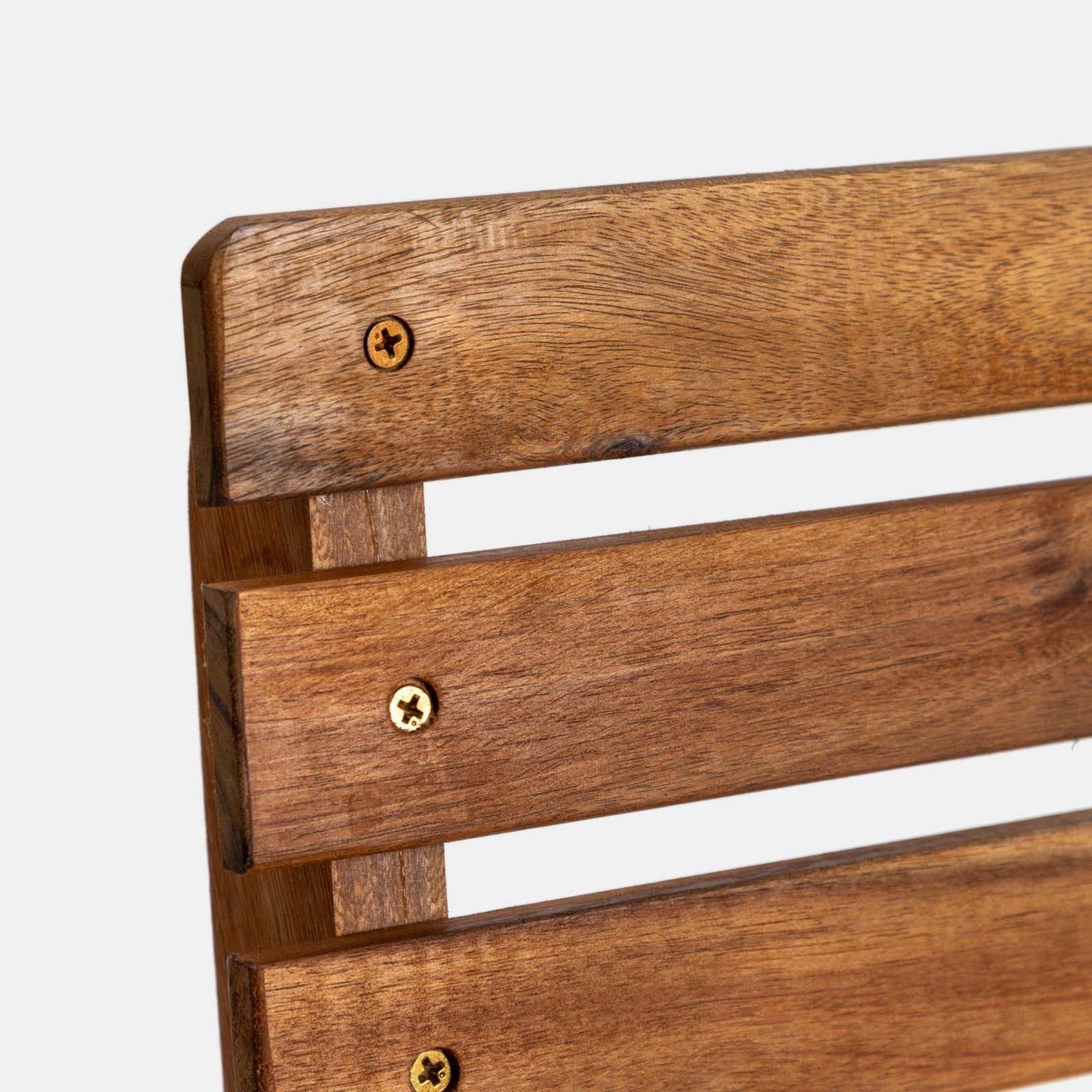 Set pranzo con tavolo rotondo 100 cm e 4 sedie pieghevoli in legno di acacia - Paja