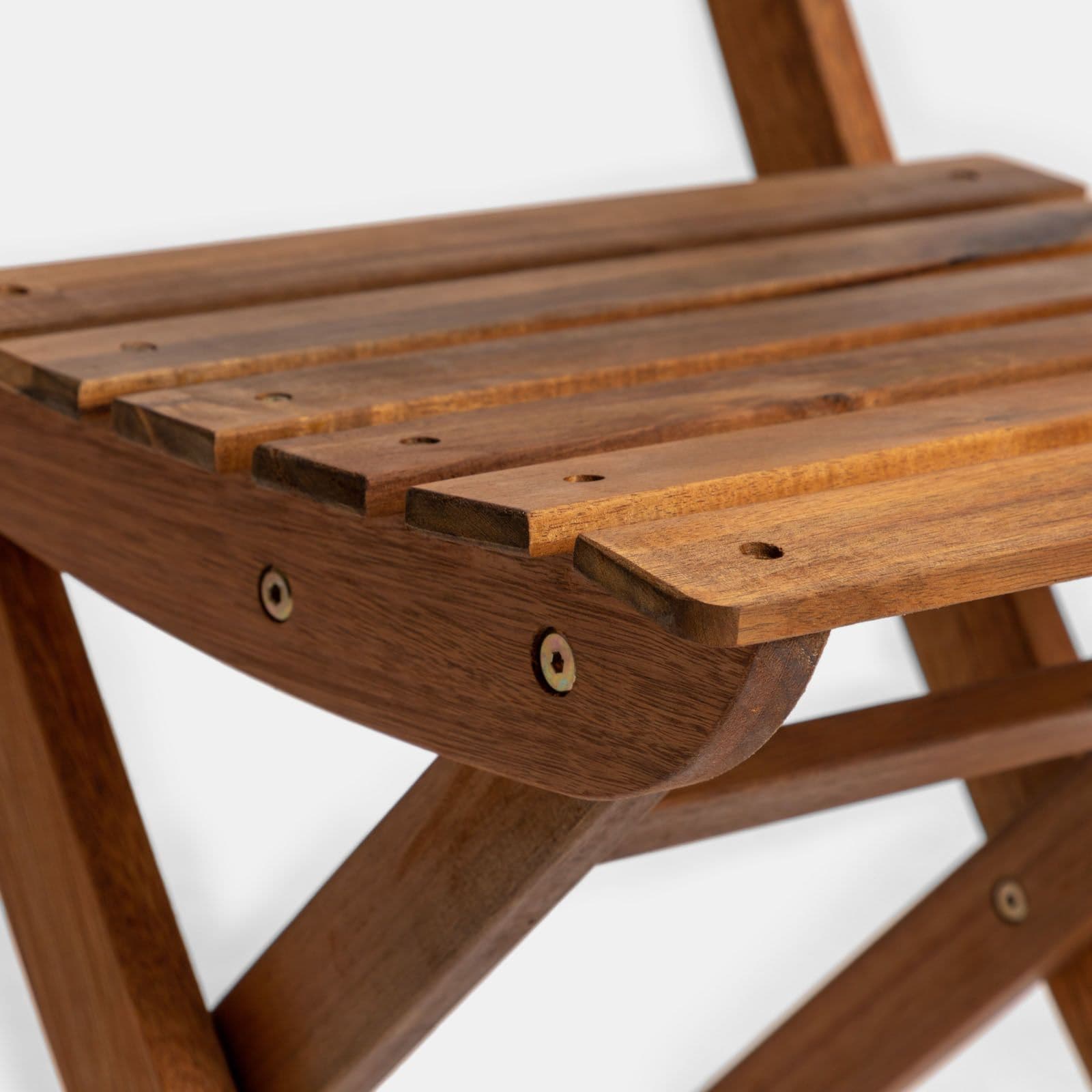 Set pranzo con tavolo rotondo 100 cm e 4 sedie pieghevoli in legno di acacia - Paja