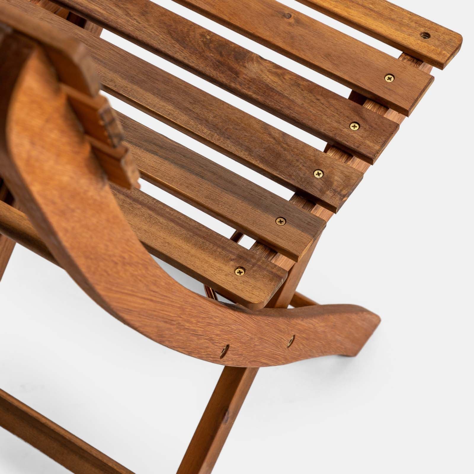Set pranzo con tavolo rotondo 100 cm e 4 sedie pieghevoli in legno di acacia - Paja