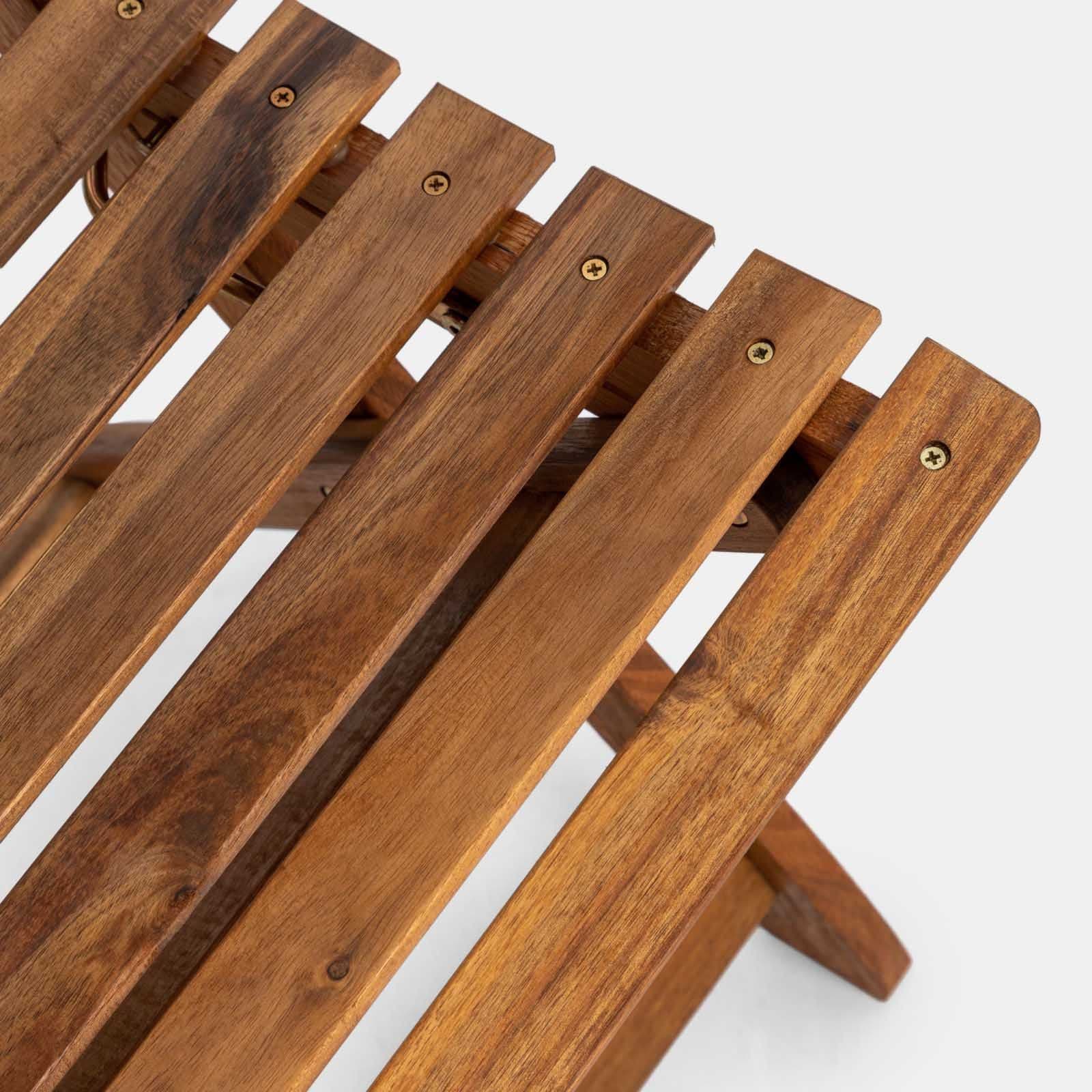 Set pranzo con tavolo rotondo 100 cm e 4 sedie pieghevoli in legno di acacia - Paja