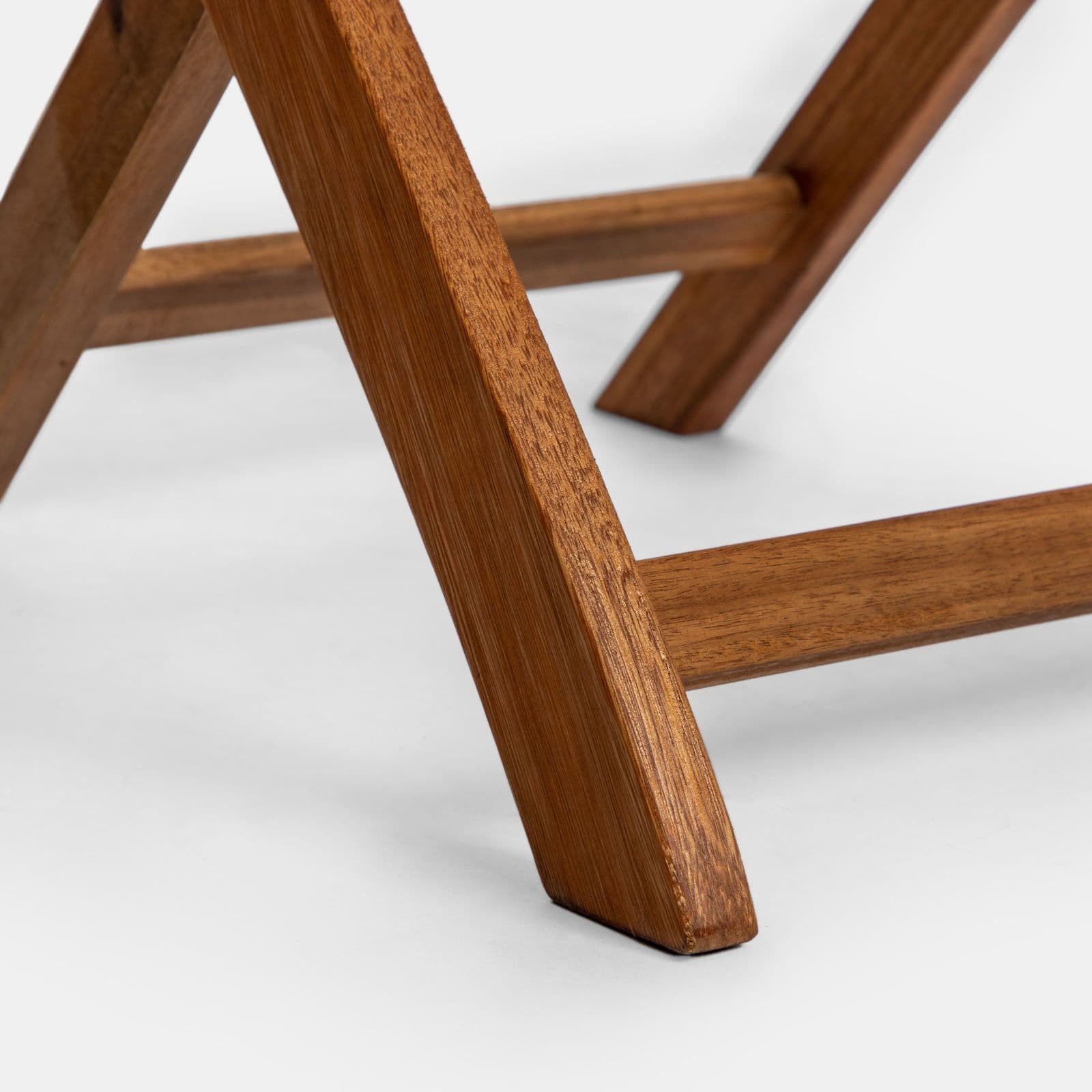 Set pranzo con tavolo rotondo 100 cm e 4 sedie pieghevoli in legno di acacia - Paja