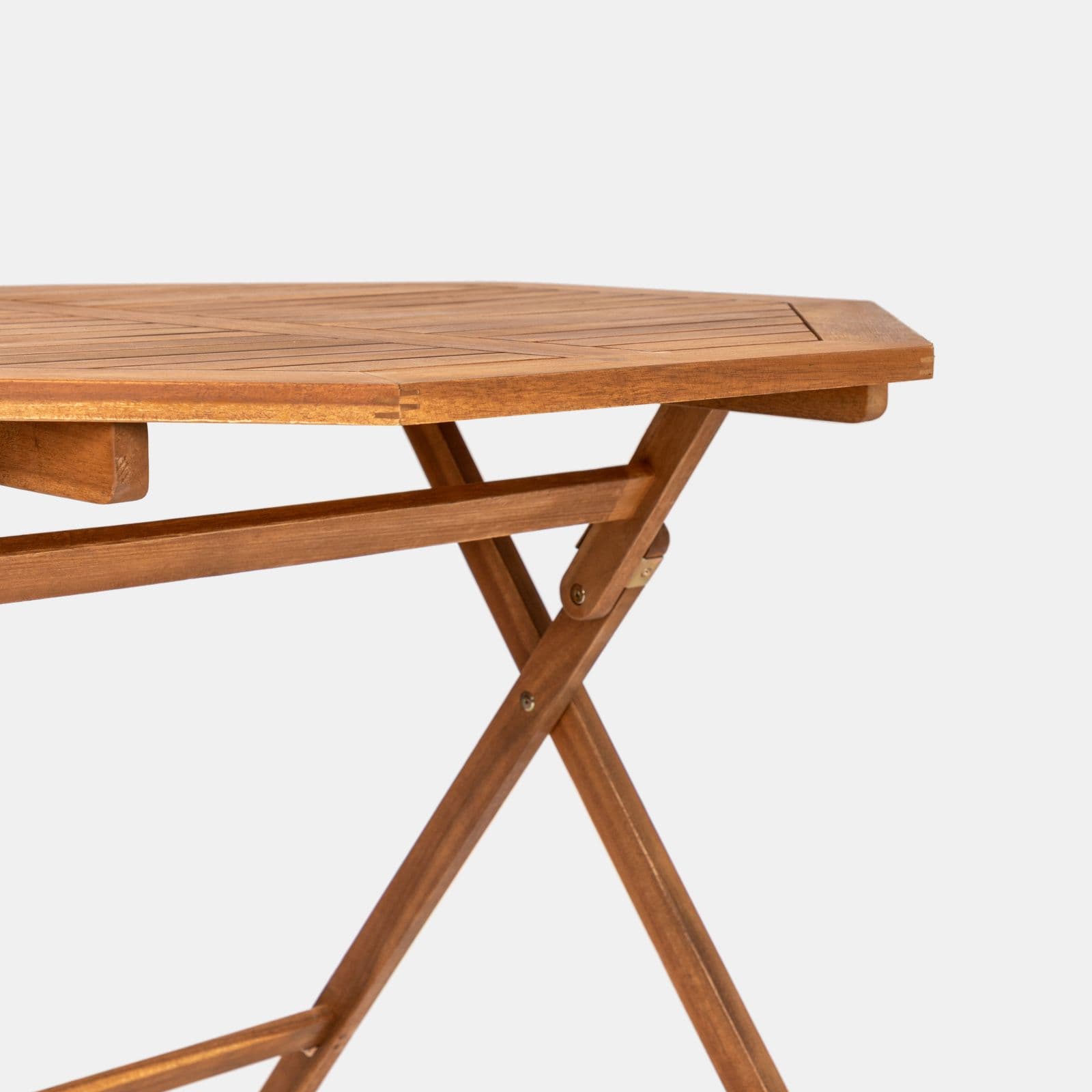 Set pranzo con tavolo rotondo 100 cm e 4 sedie pieghevoli in legno di acacia - Paja