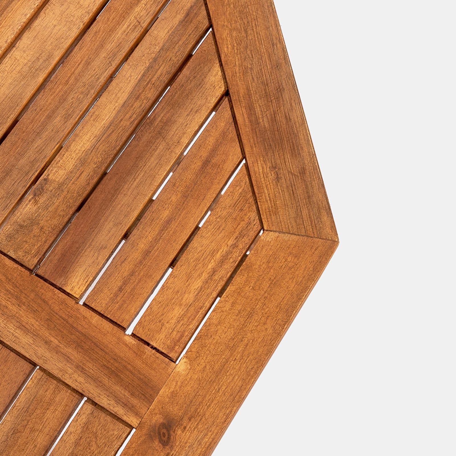 Set pranzo con tavolo rotondo 100 cm e 4 sedie pieghevoli in legno di acacia - Paja