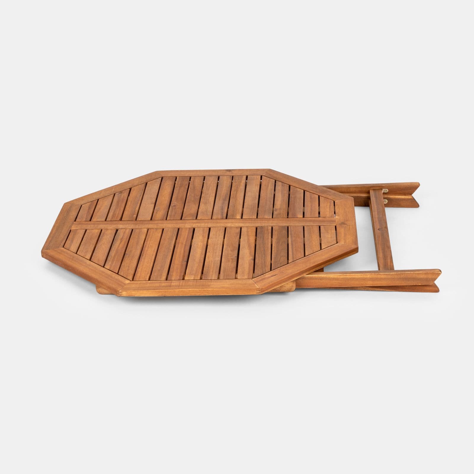 Set pranzo con tavolo rotondo 100 cm e 4 sedie pieghevoli in legno di acacia - Paja