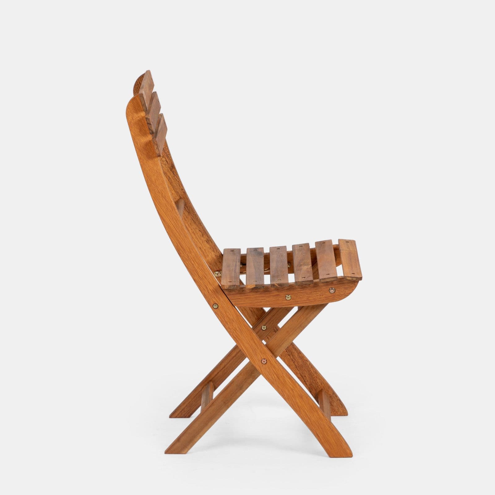 Set pranzo con tavolo rotondo 100 cm e 4 sedie pieghevoli in legno di acacia - Paja