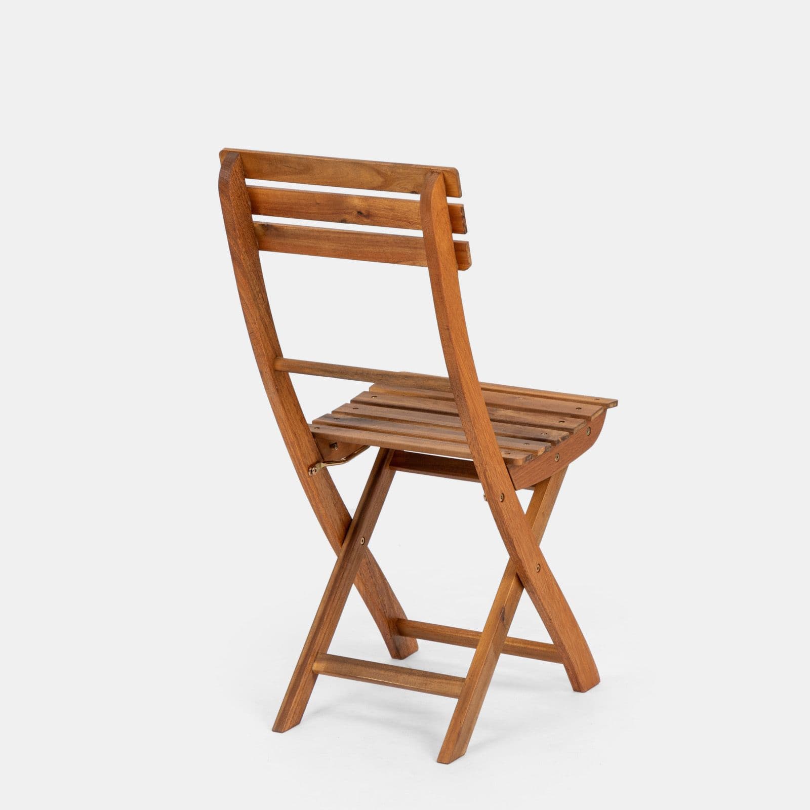 Set pranzo con tavolo rotondo 100 cm e 4 sedie pieghevoli in legno di acacia - Paja