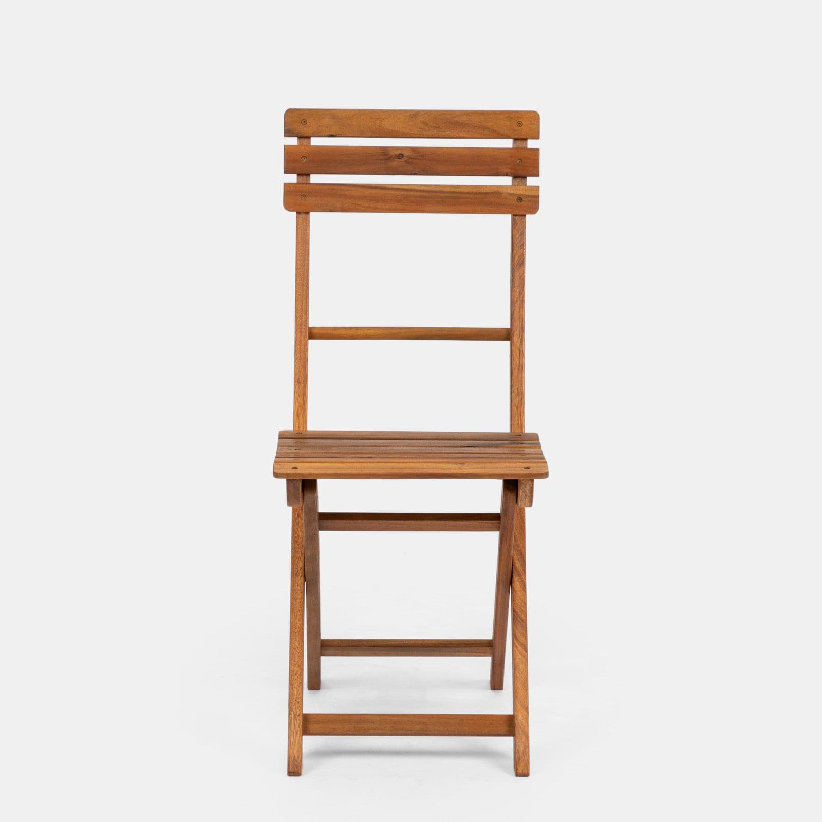 Set pranzo con tavolo rotondo 100 cm e 4 sedie pieghevoli in legno di acacia - Paja