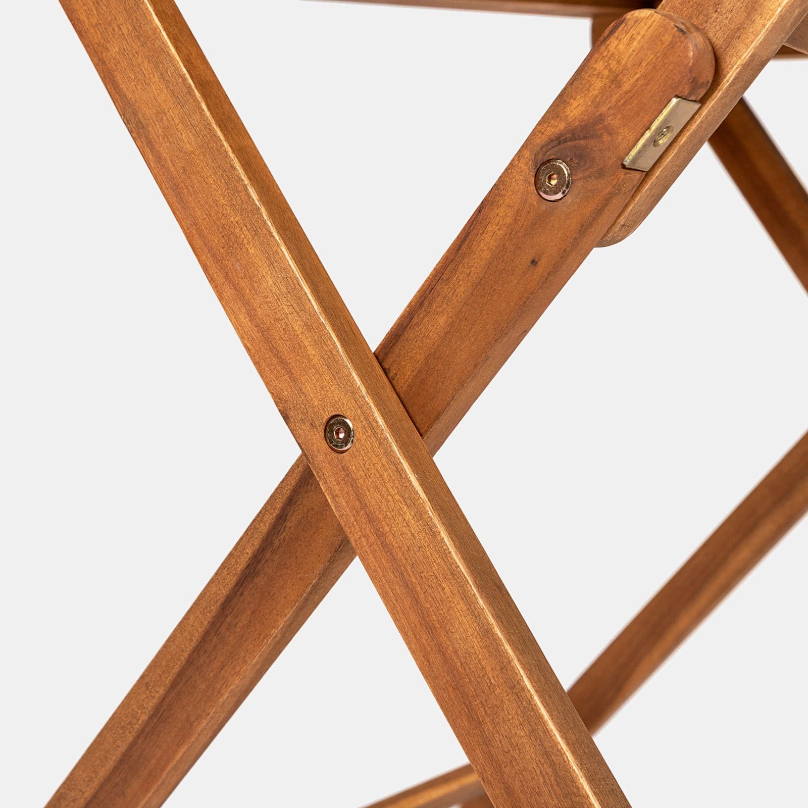 Set pranzo tavolo rotondo 100 cm e 4 sedie pieghevoli in legno di acacia - Paja