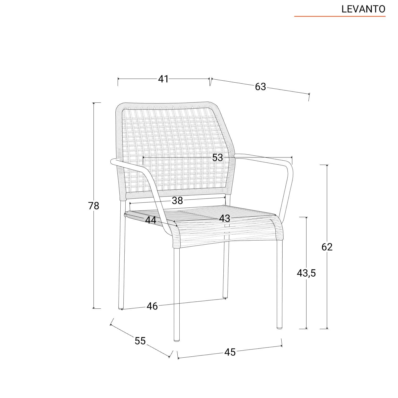 Set pranzo tavolo 150x80 cm e 4 sedie con braccioli in corda verde - Levanto