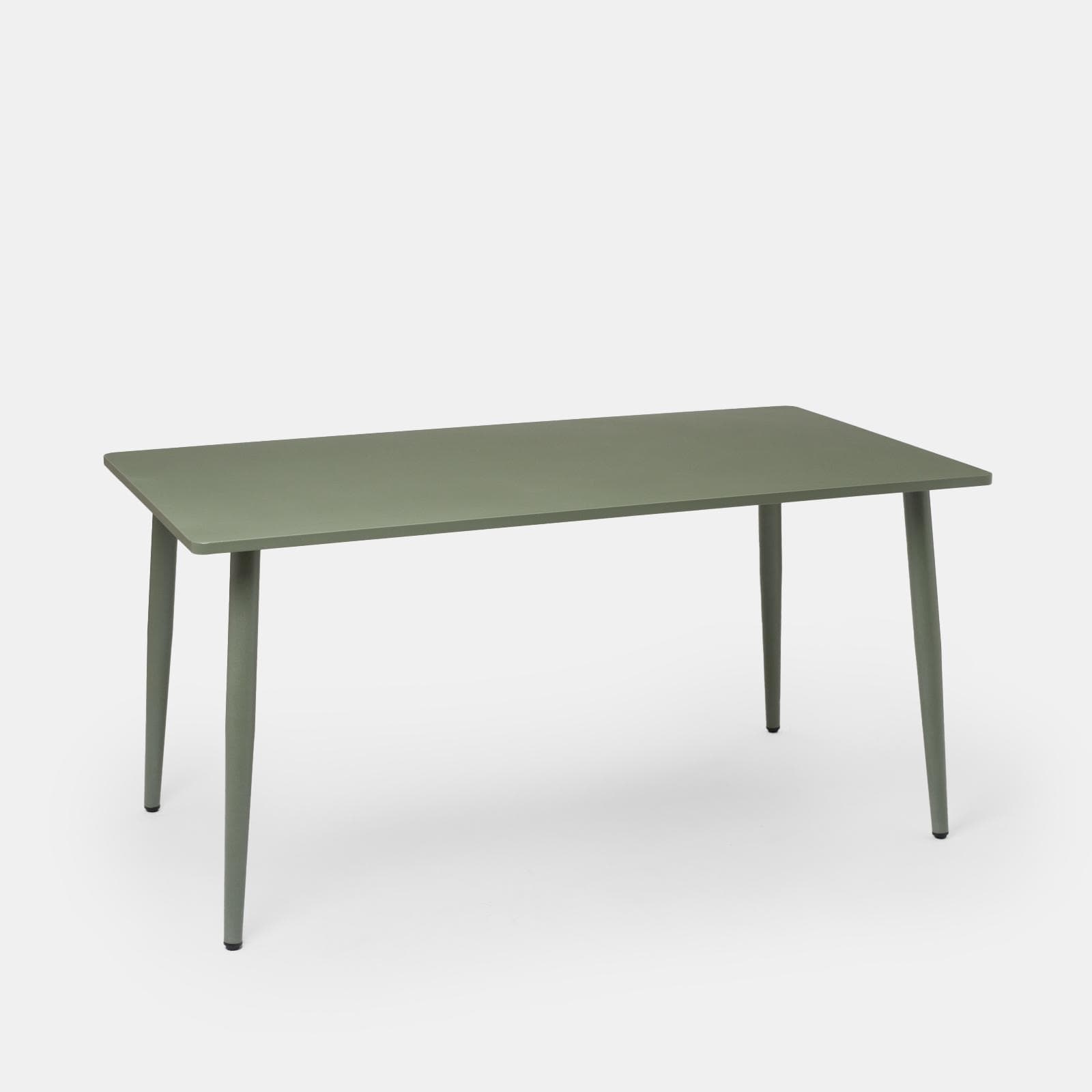 Set pranzo tavolo 150x80 cm e 4 sedie con braccioli in corda verde - Levanto