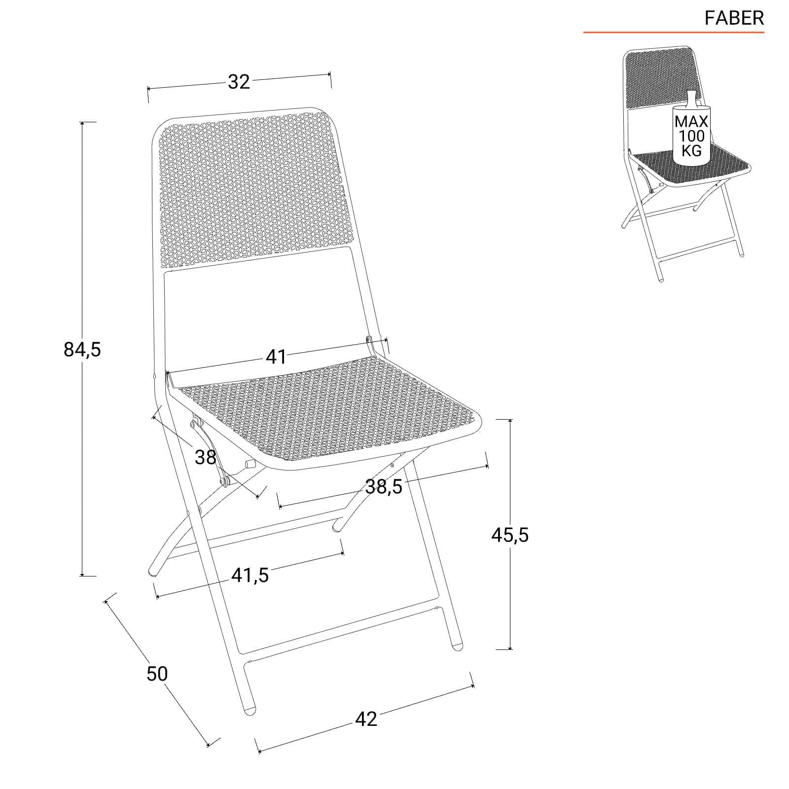 Set pranzo con tavolo 150x80 cm e 4 sedie pieghevoli in acciaio verde marino - Faber