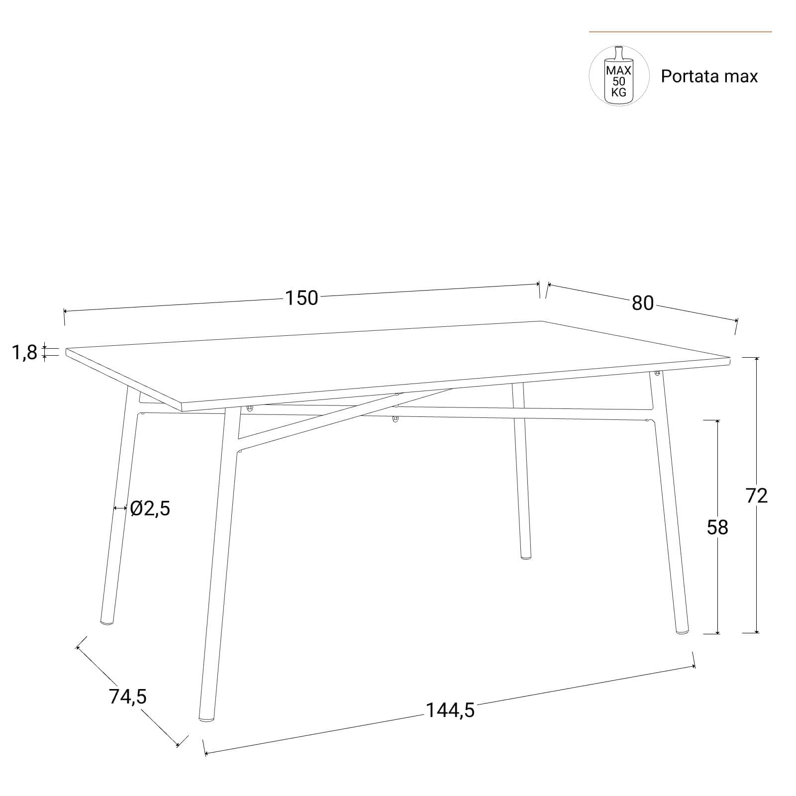 Set pranzo con tavolo 150x80 cm e 4 sedie pieghevoli in acciaio verde marino - Faber