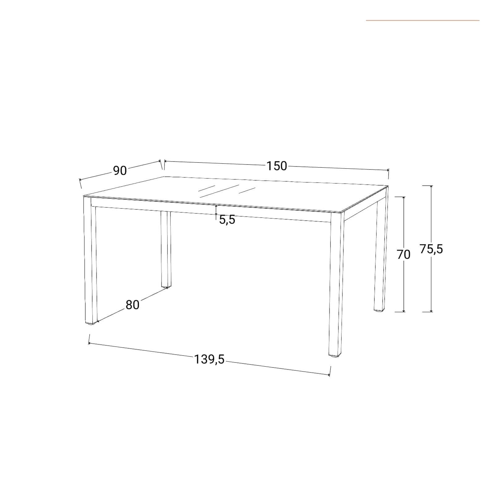 Set pranzo tavolo 150x90 cm top vetro temperato e 6 sedie con braccioli in acciaio verde oliva - Tamika