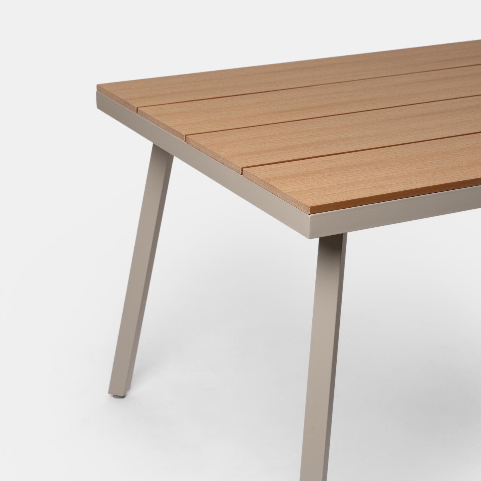 Set pranzo tavolo 180x90 cm top effetto legno e 6 sedie con braccioli in metallo tortora - Ibisco