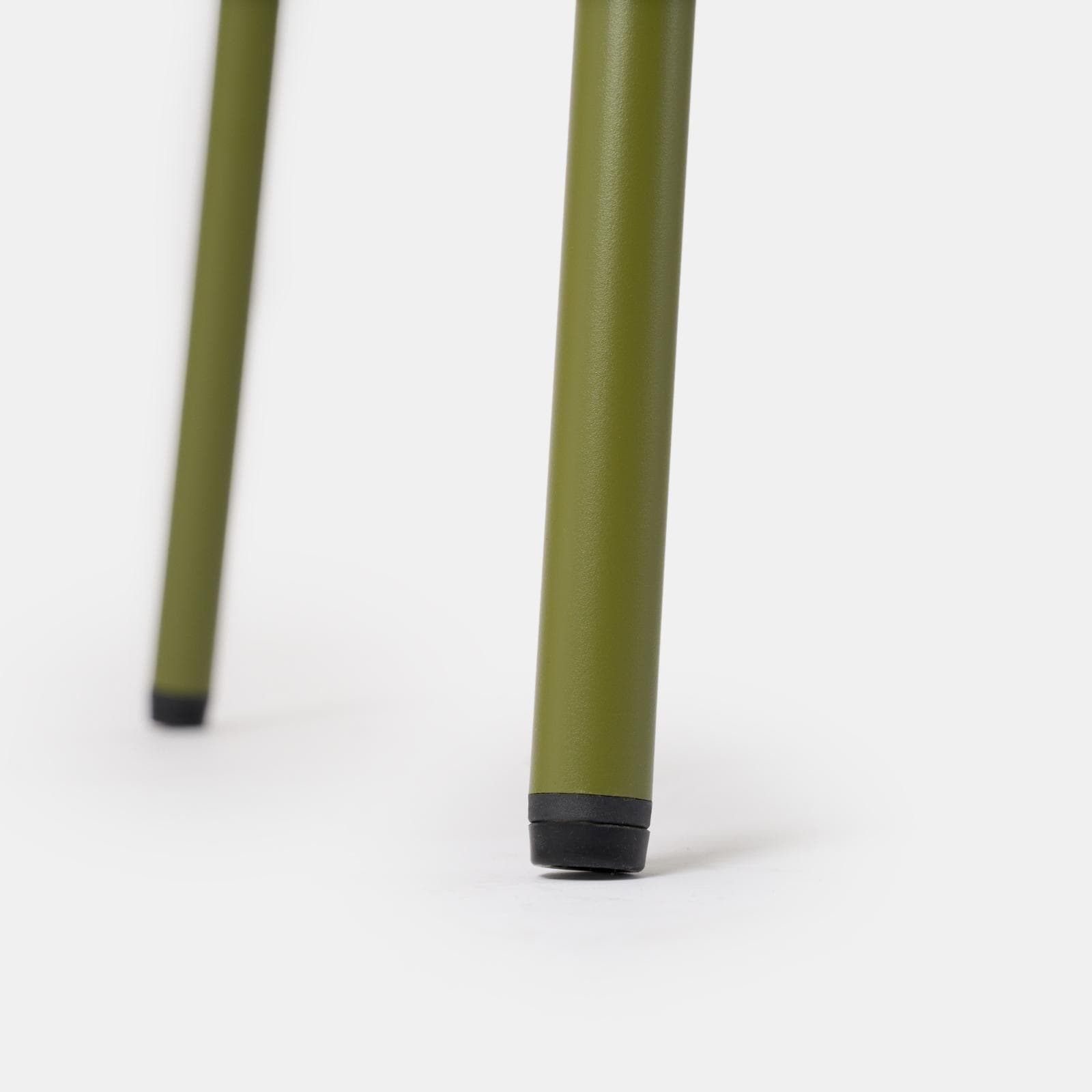 Set bistrot tavolo 60x60 cm e 2 sedie in acciaio verde oliva - Faber