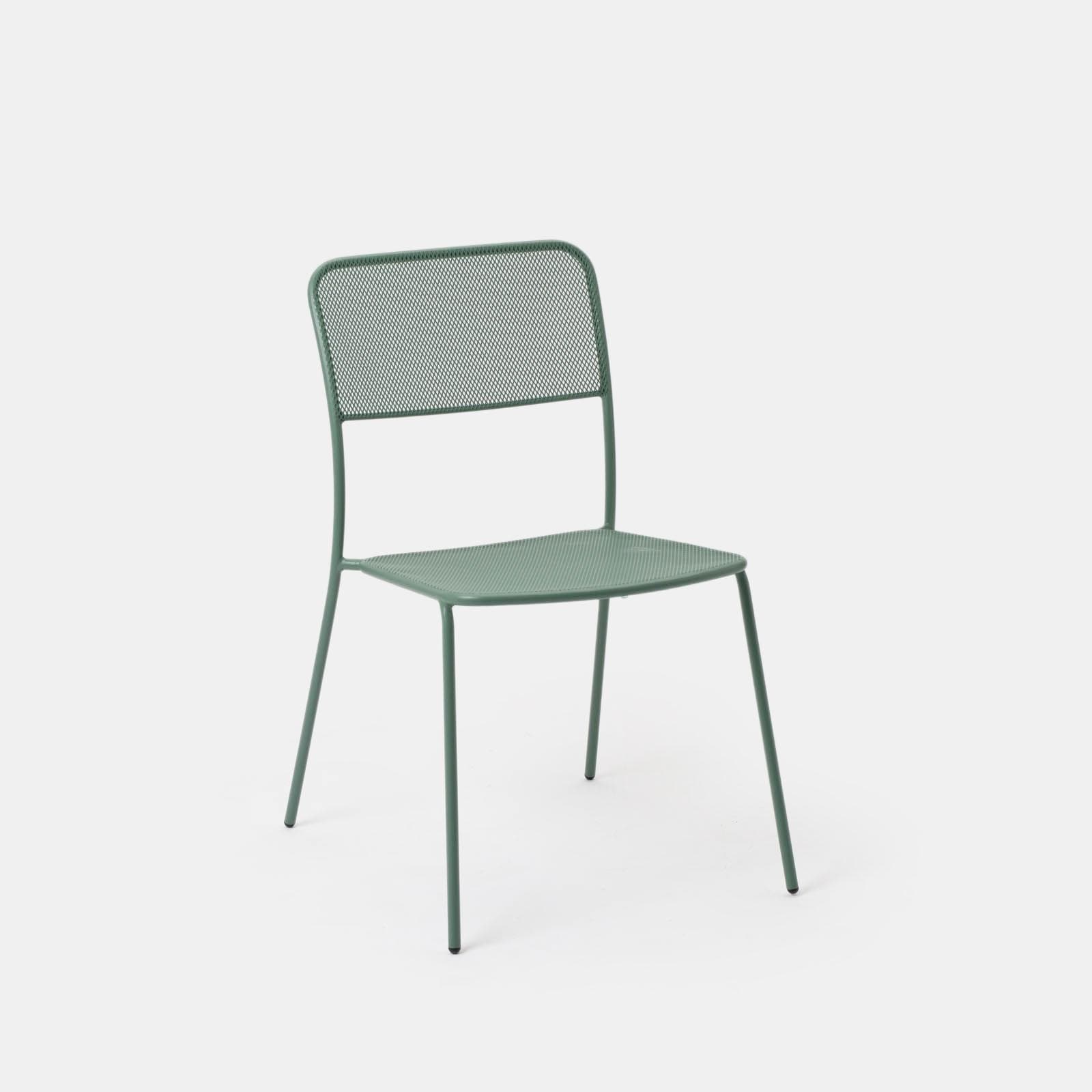 Set bistrot tavolo 60x60 cm e 2 sedie in acciaio verde marino - Faber