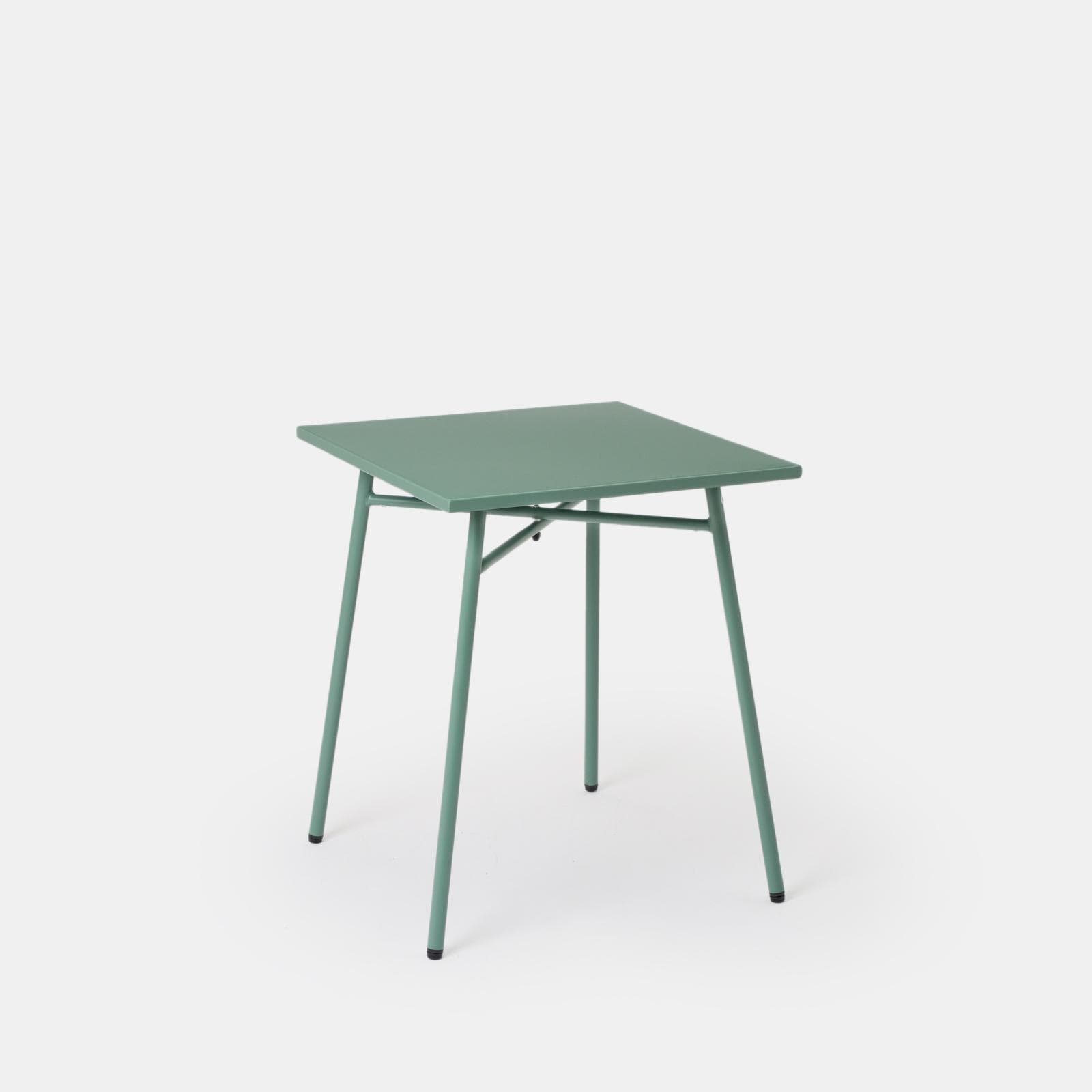 Set bistrot tavolo 60x60 cm e 2 sedie in acciaio verde marino - Faber