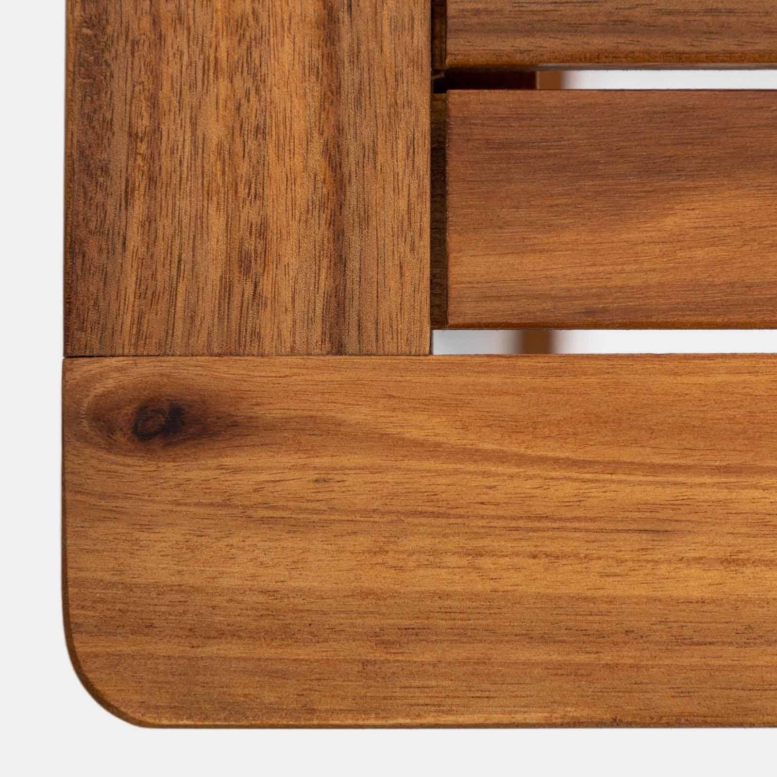 Set bistrot tavolo 60x60 cm e 2 sedie pieghevoli in legno d'acacia - Paja